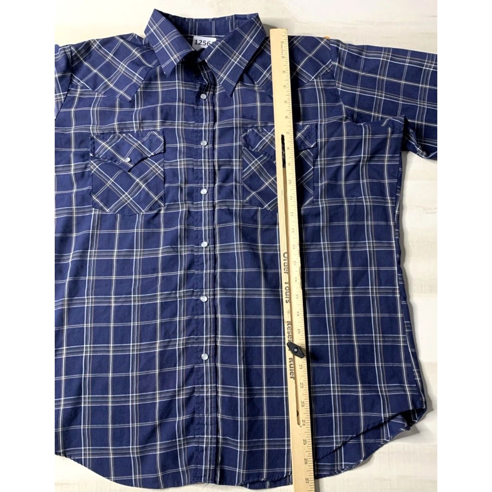 Vintage Ely Cattleman Blue Plaid Pearl Snap Western Style Shirt Mens L Size US L / EU 52-54 / 3 - 3 Thumbnail
