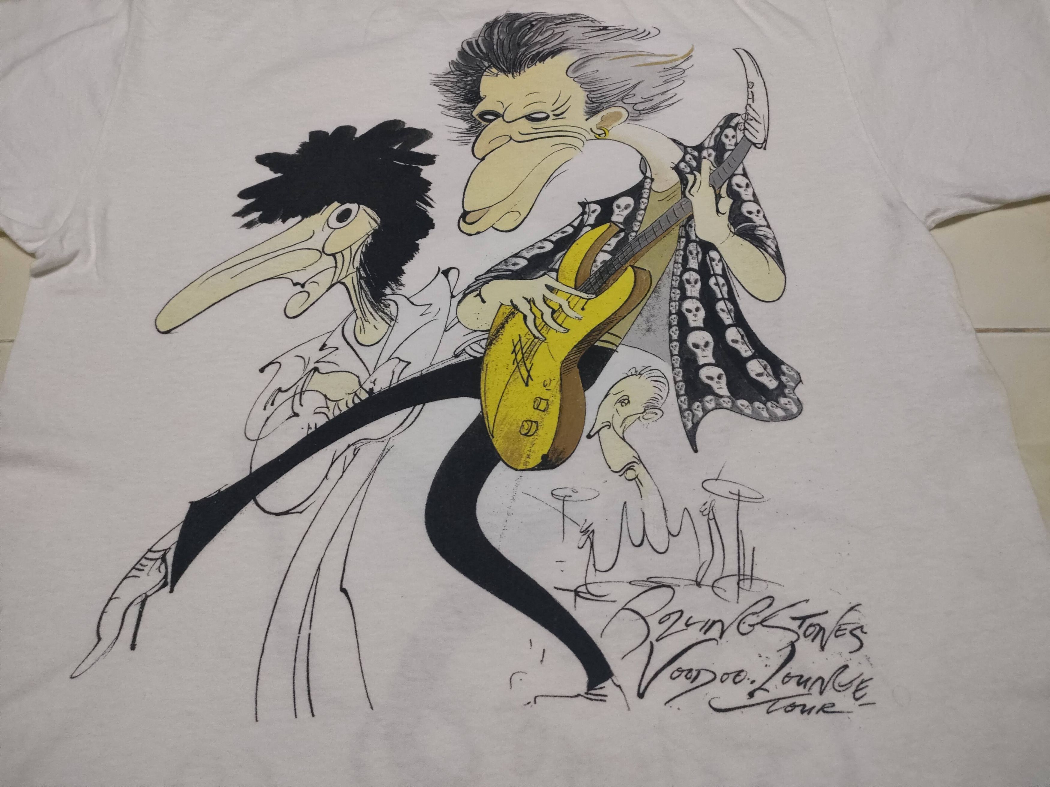 Band Tees Vintage 90's Rolling Stones Over Big Print Music Rock Tee Size US L / EU 52-54 / 3 - 6 Thumbnail