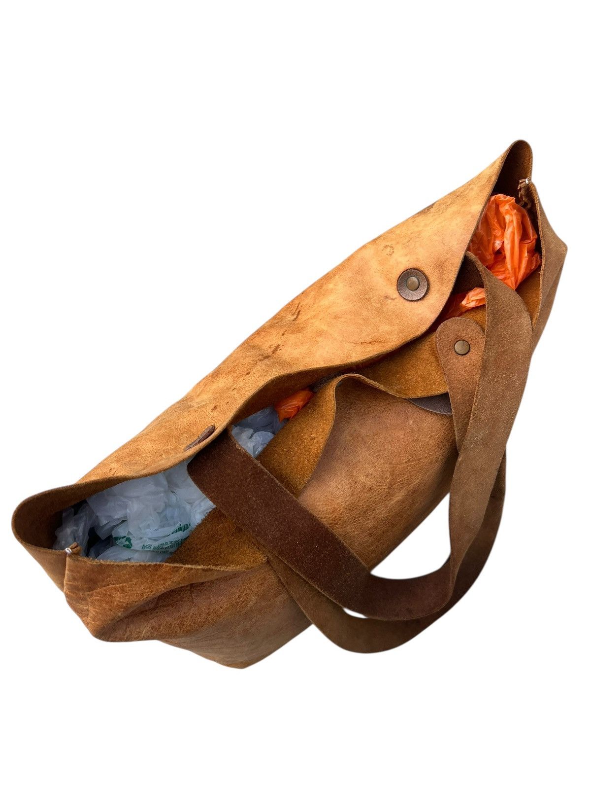 Leather Vintage Bia Baggio Japan Distressed Patina Leather Tote Bag Size ONE SIZE - 19 Thumbnail