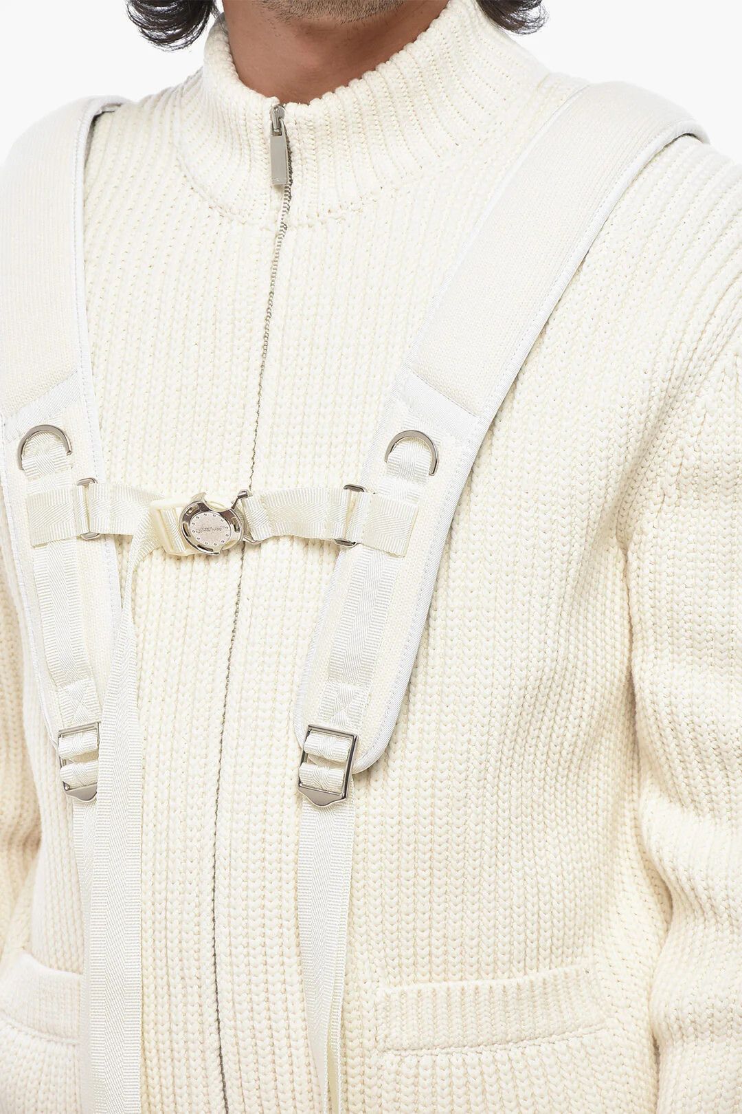 Off-White og1mm0526 Cotton Zip-Up Sweater in White Size US M / EU 48-50 / 2 - 3 Thumbnail