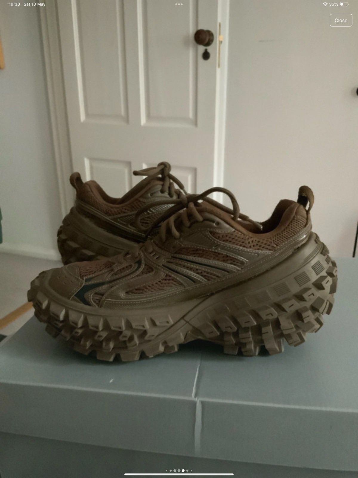 Balenciaga brown bouncer trainers
