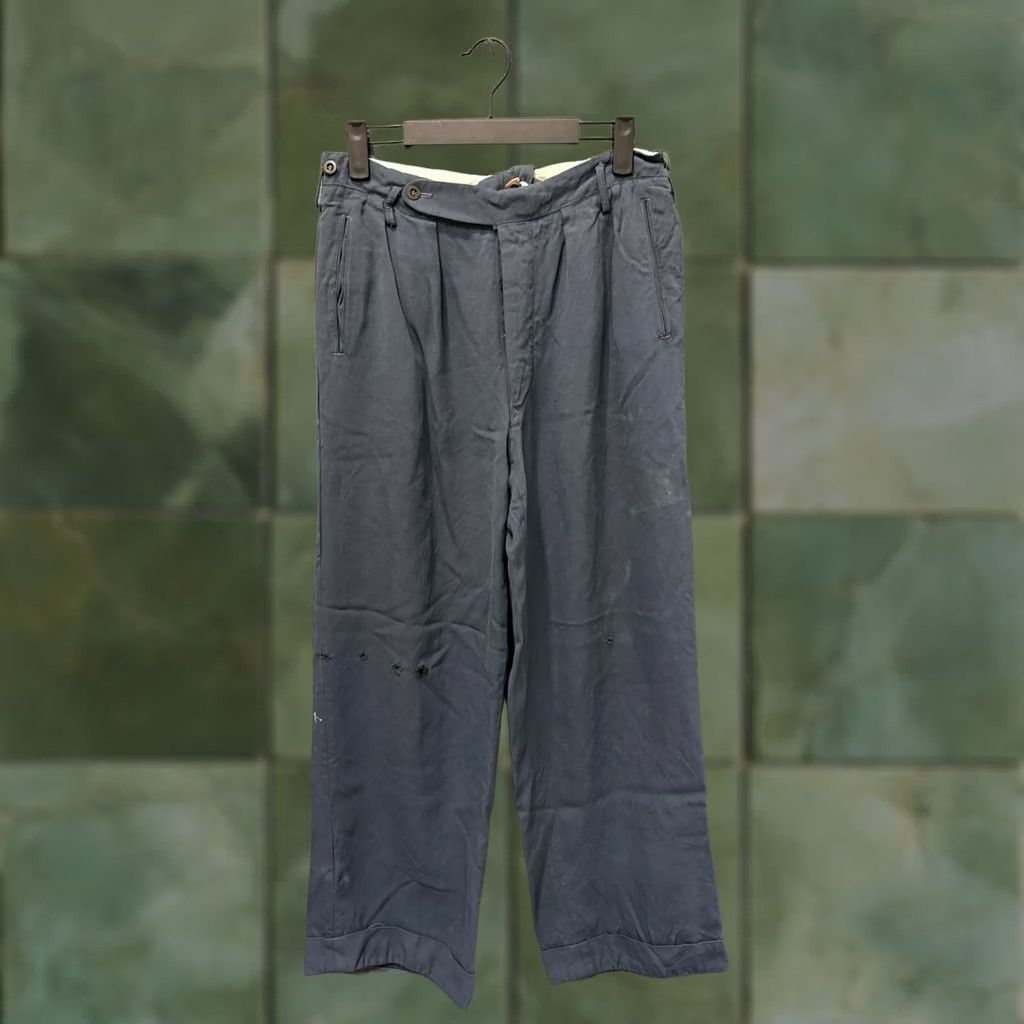 Vintage VINTAGE Men’s Blue Gabardine Chino Pants Size 30 USA Made Chino Pants Mens 30 Blue USA 40’s Size US 30 / EU 46 - 1 Thumbnail