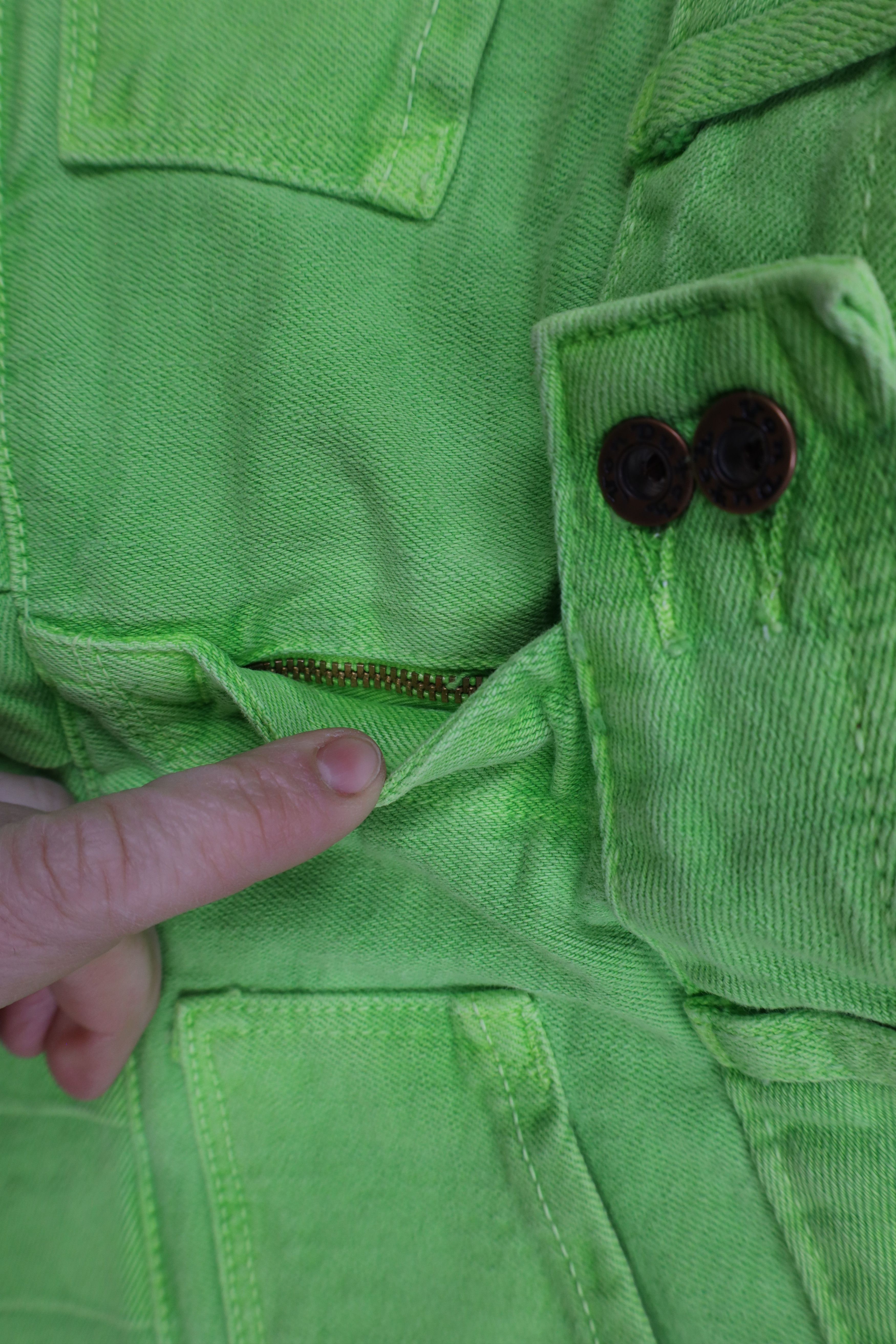 Vintage × Von Dutch Vintage 90s Y2K Von Dutch Denim Jean Mini Skirt Green USA Size 24" / US 00 / IT 34 - 6 Thumbnail