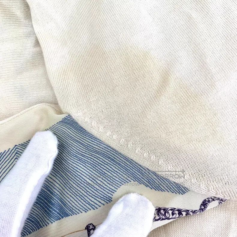 Hermes Hermes Beige Mulberry Silk Rope Pattern Print Cashmere Cre Size XXS / US 00 / IT 34 - 9 Thumbnail