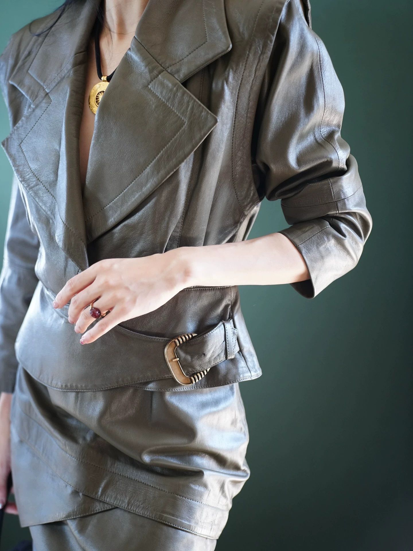 Other Lillie Rubin Vintage Leather Blazer Skirt Set M Size M / US 6-8 / IT 42-44 - 6 Thumbnail
