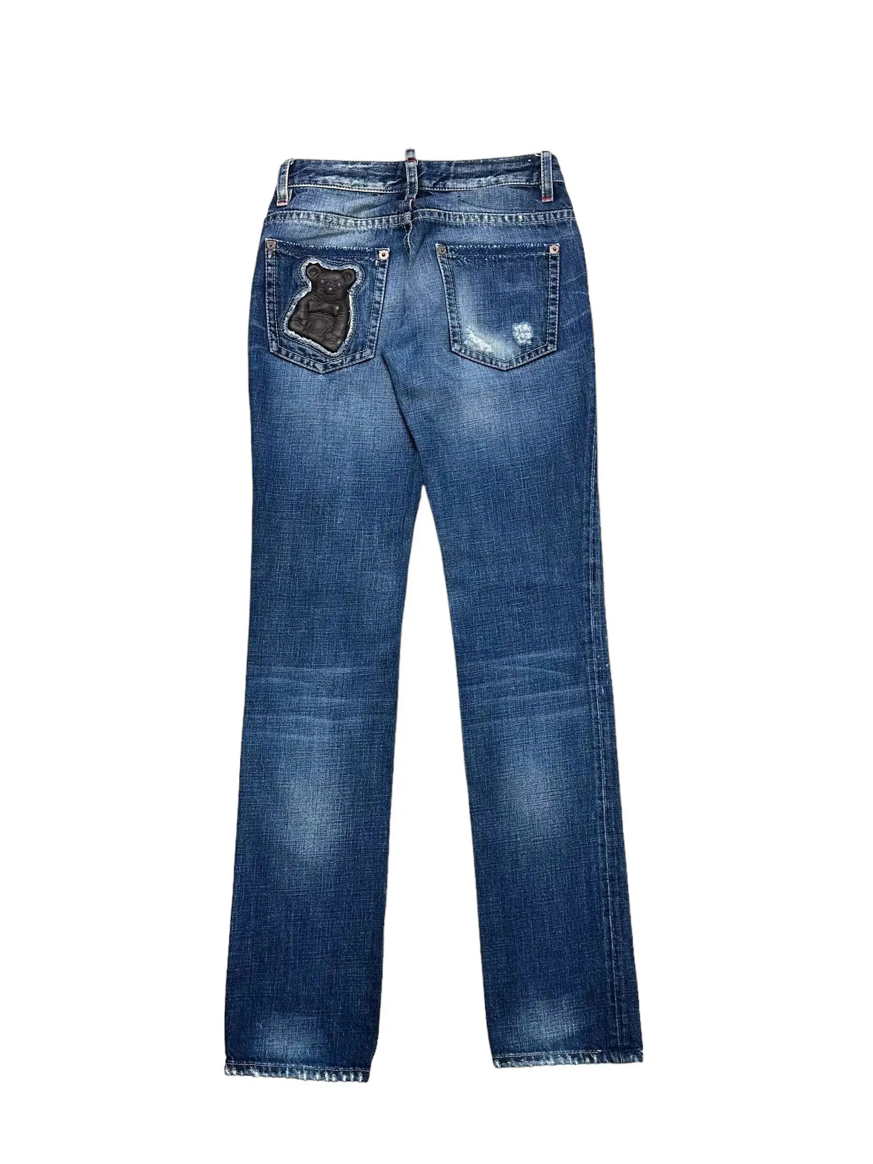 Dsquared2 koala leather australian style distressed vintage jeans Size 30" / US 8 / IT 44 - 2 Thumbnail