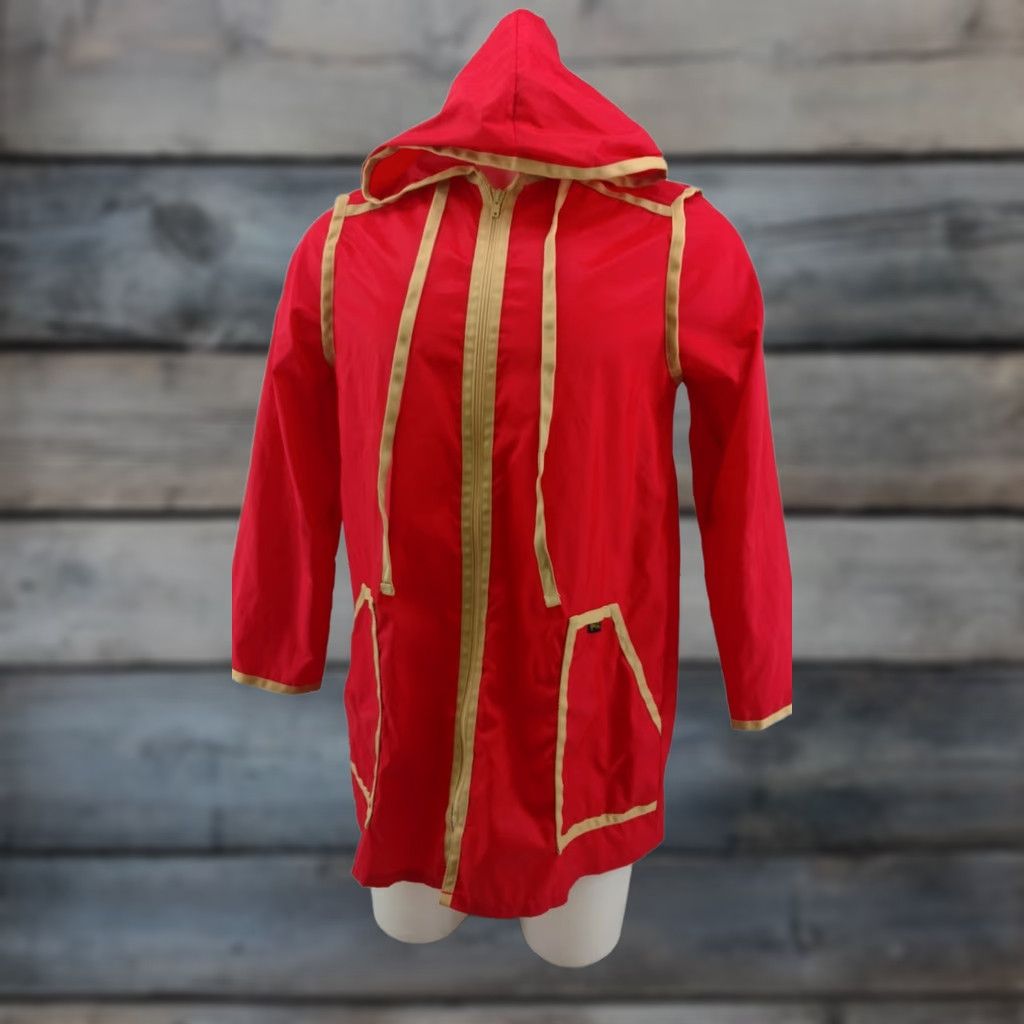 AQUA Vintage Aqua Sheen Wind Breaker Jacket Red Medium M Retro Spring Unisex Adults Nylon Windbreaker Shirt 90s Mens Womens Size US M / EU 48-50 / 2 - 1 Thumbnail