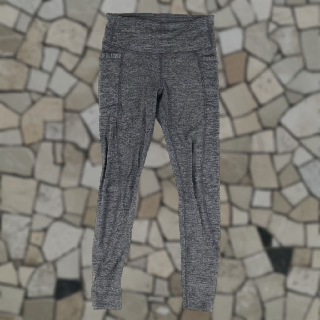 Athleta Athleta High Rise Spacedye Chaturanga Nylon Woven Leggings Gray Women's S Leggings Regular Slim Fit Pants Womens Size 28" / US 6 / IT 42 - 1 Thumbnail