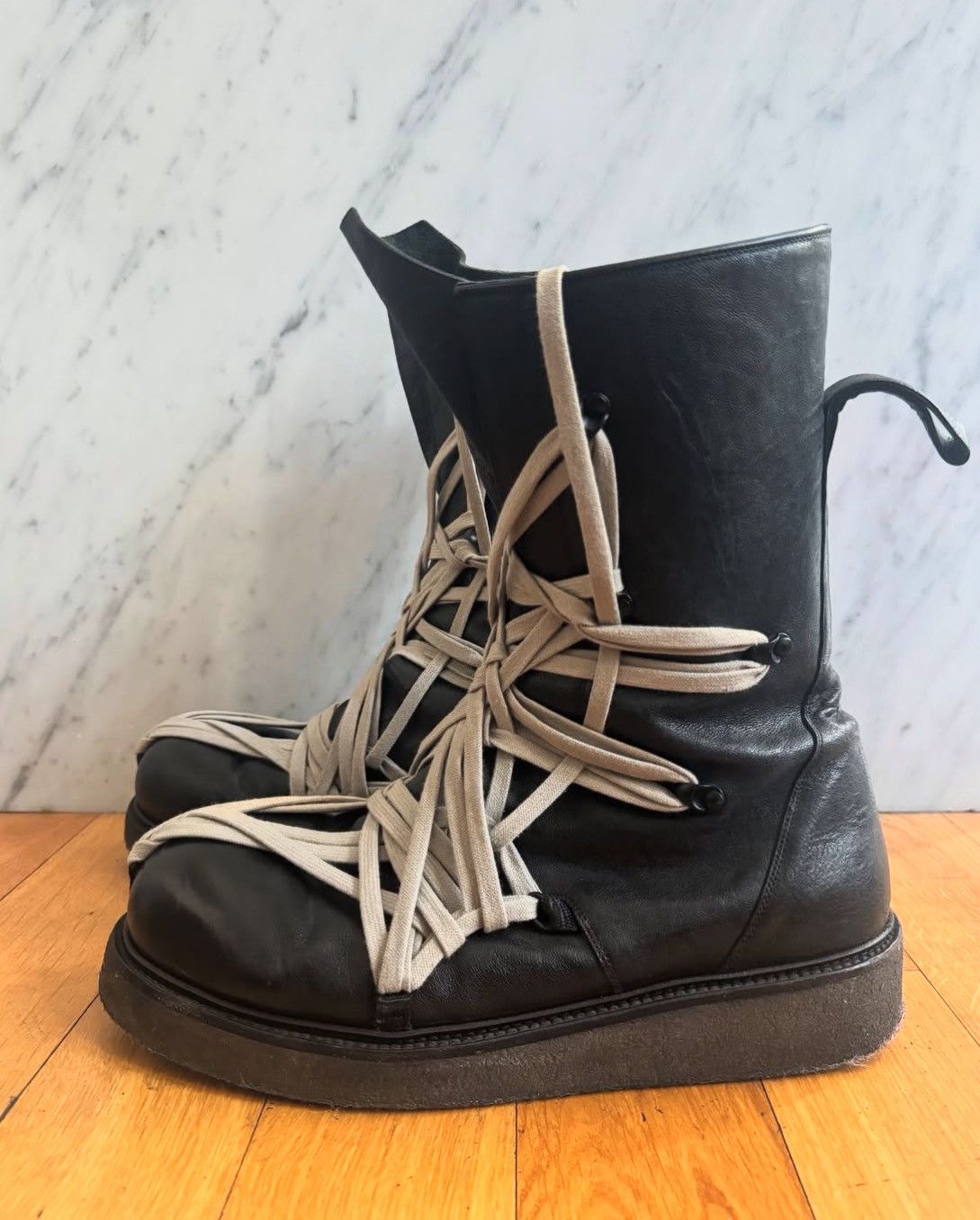 Rick Owens Rick Owens Megalace Army Bozo Boots Size US 12.5 / EU 45-46 - 3 Thumbnail