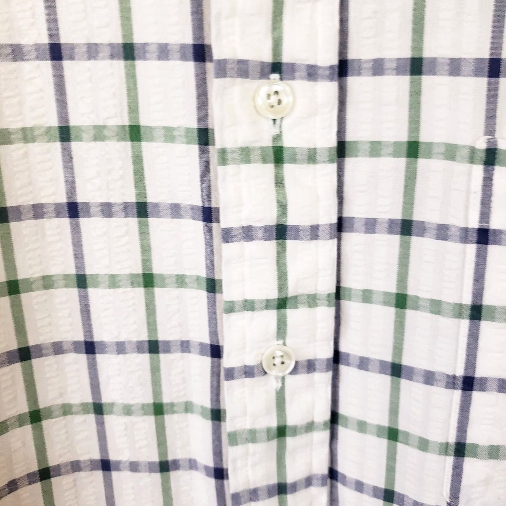 Vintage L.L. Bean Seersucker Shirt Mens M GreenBlue Plaid Cotton Button Up Preppy Camp Dad Shirt Size US M / EU 48-50 / 2 - 6 Thumbnail
