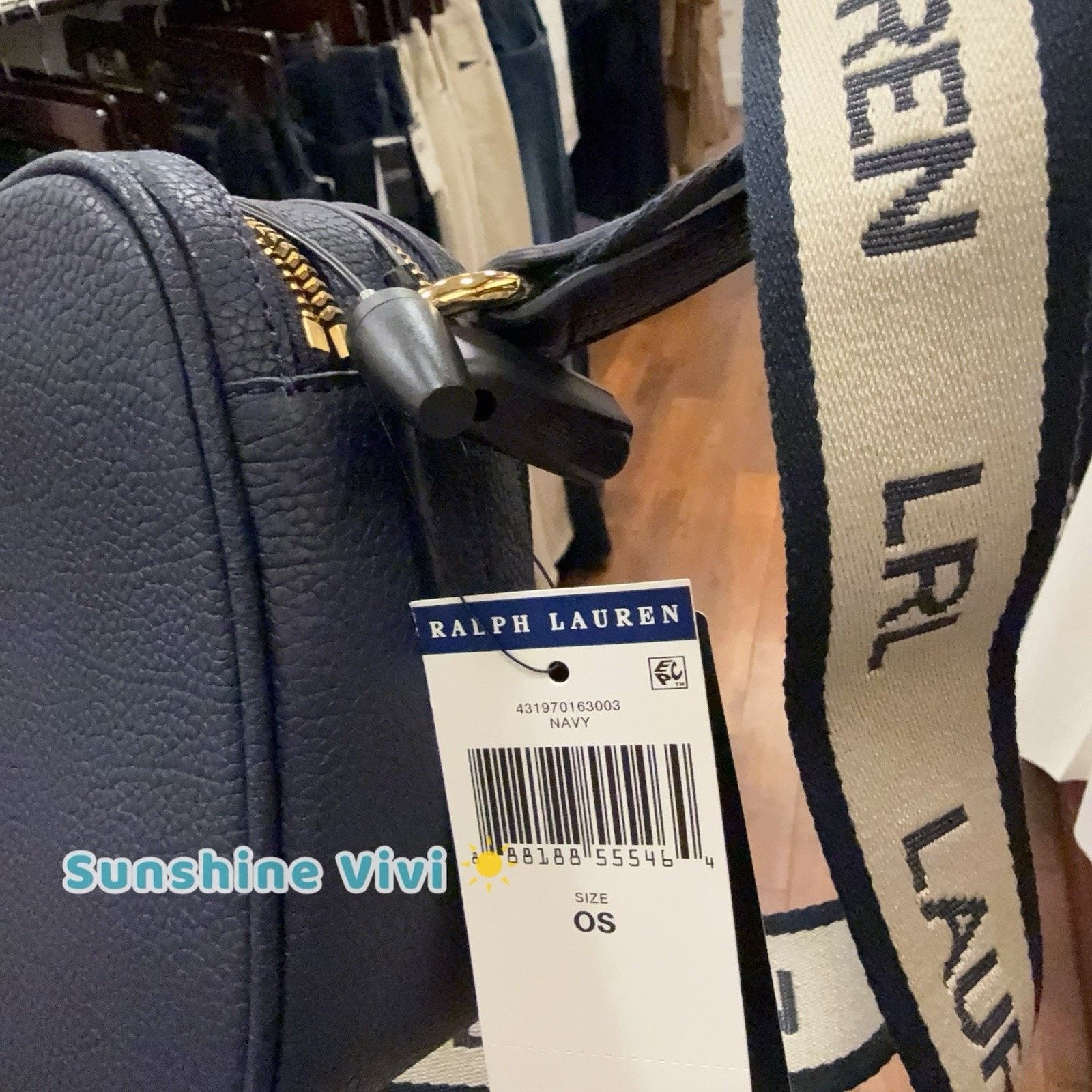 Lauren Ralph Lauren NWT Lauren Ralph Lauren Carrie Leather Crossbody Bag Navy Size ONE SIZE - 6 Thumbnail