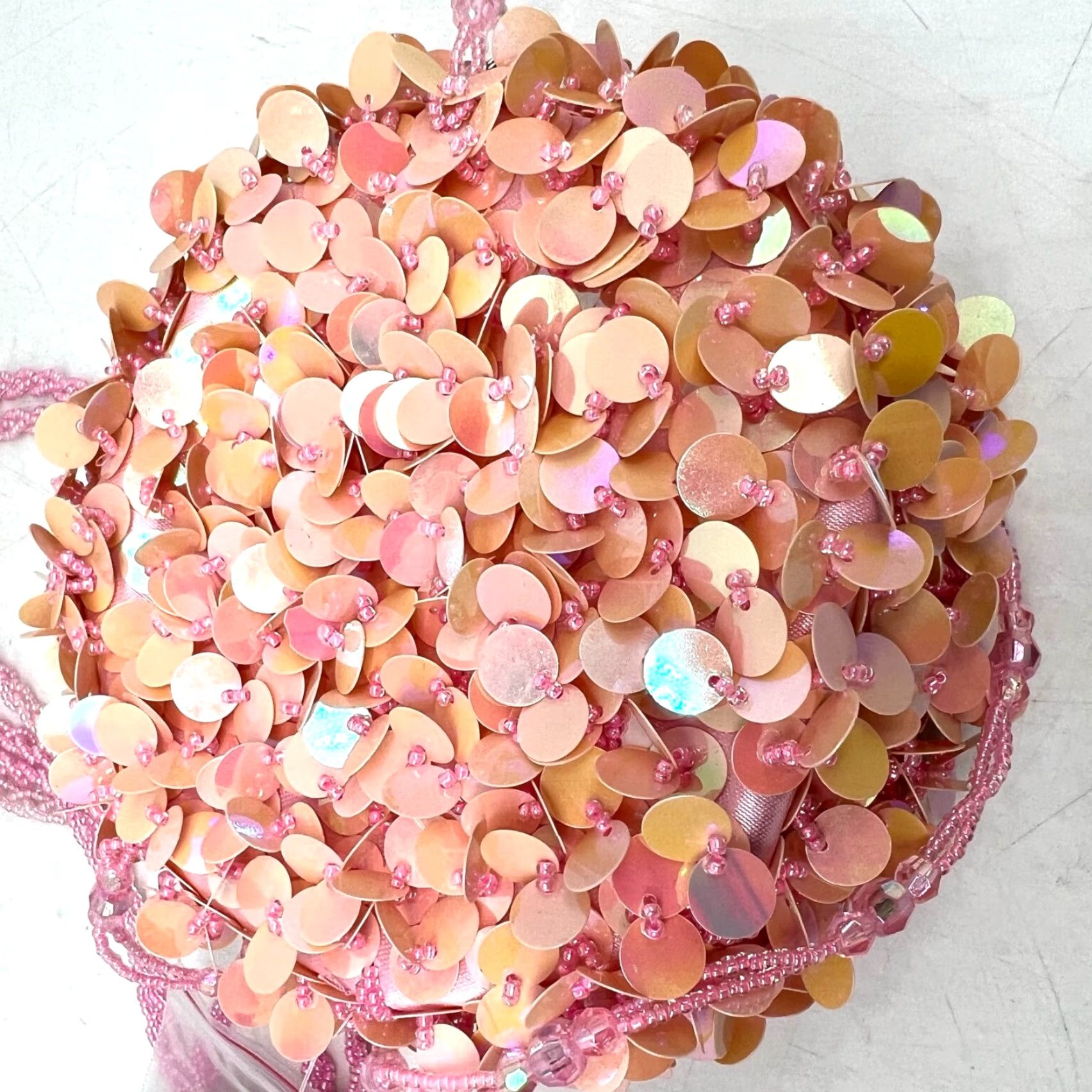 Pinko PINK BEADED AND SEQUINED EVENING PURSE Beaded handles Zip Open New 5X5X2 Size ONE SIZE - 4 Thumbnail