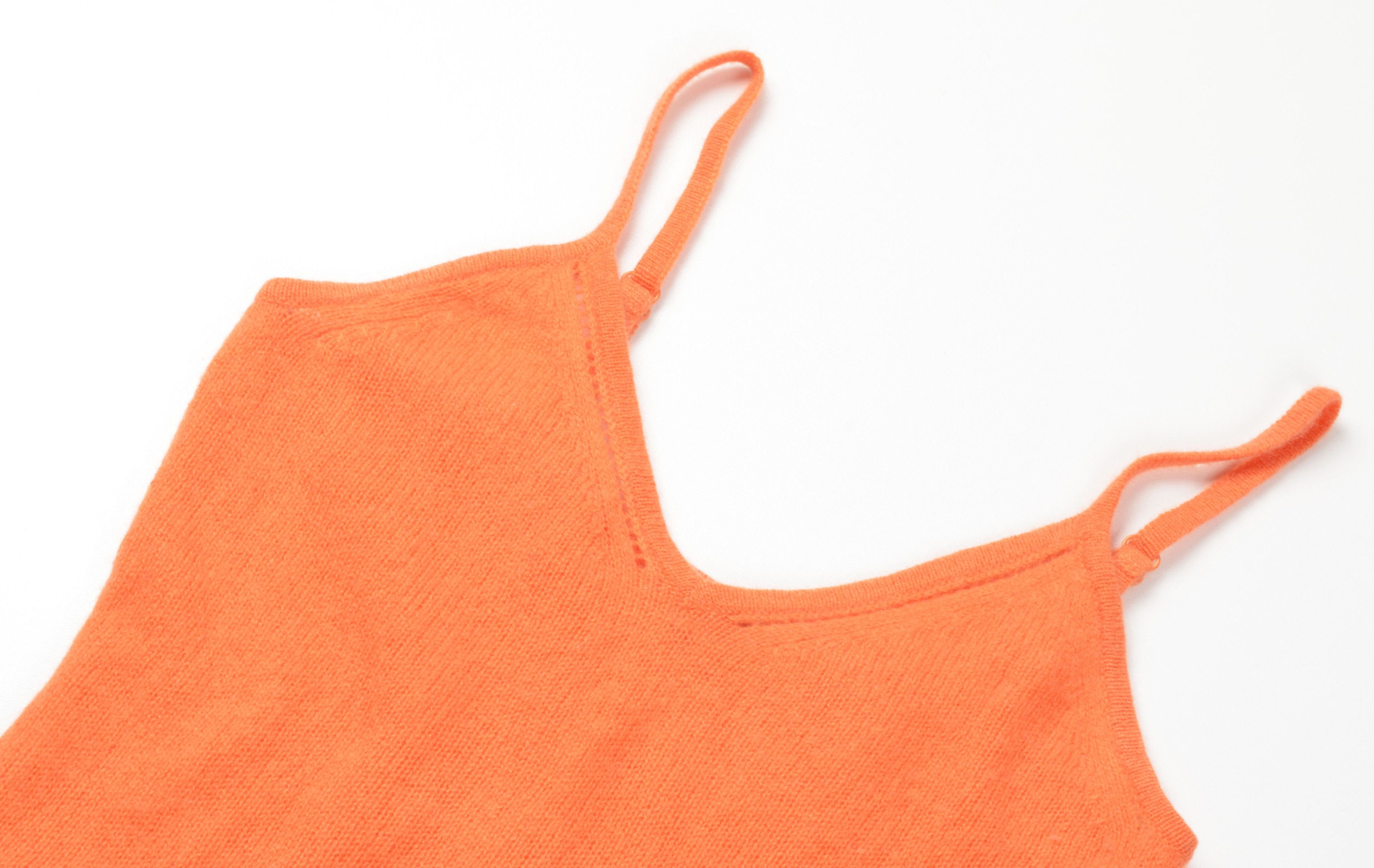 Vintage Vintage Silk & Cashmere Blend Orange Tank Cami Top Size XS / US 0-2 / IT 36-38 - 4 Thumbnail