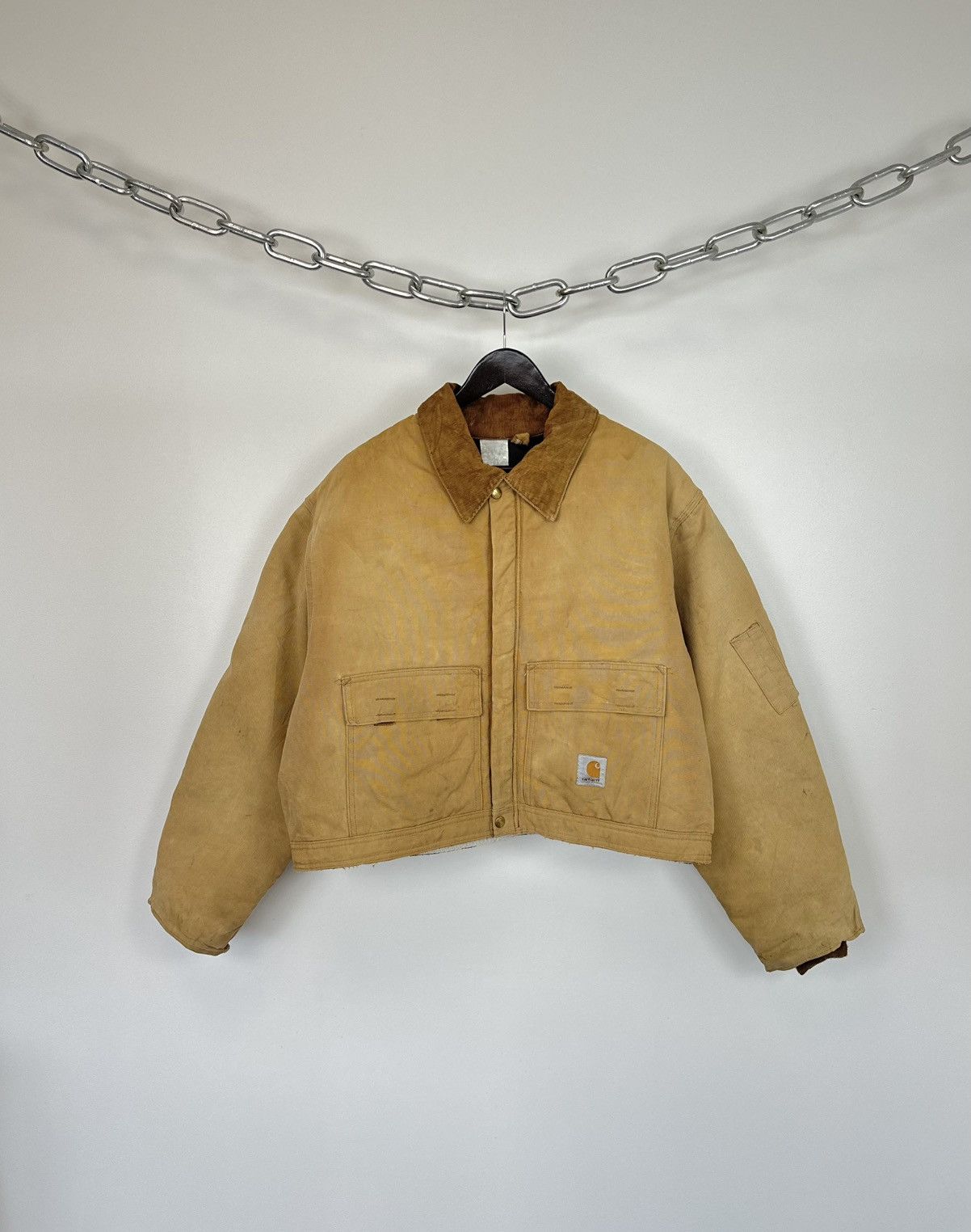 Carhartt Vintage 80s Carhartt USA Cropped Distressed Detroit Jacket Size US L / EU 52-54 / 3 - 1 Thumbnail
