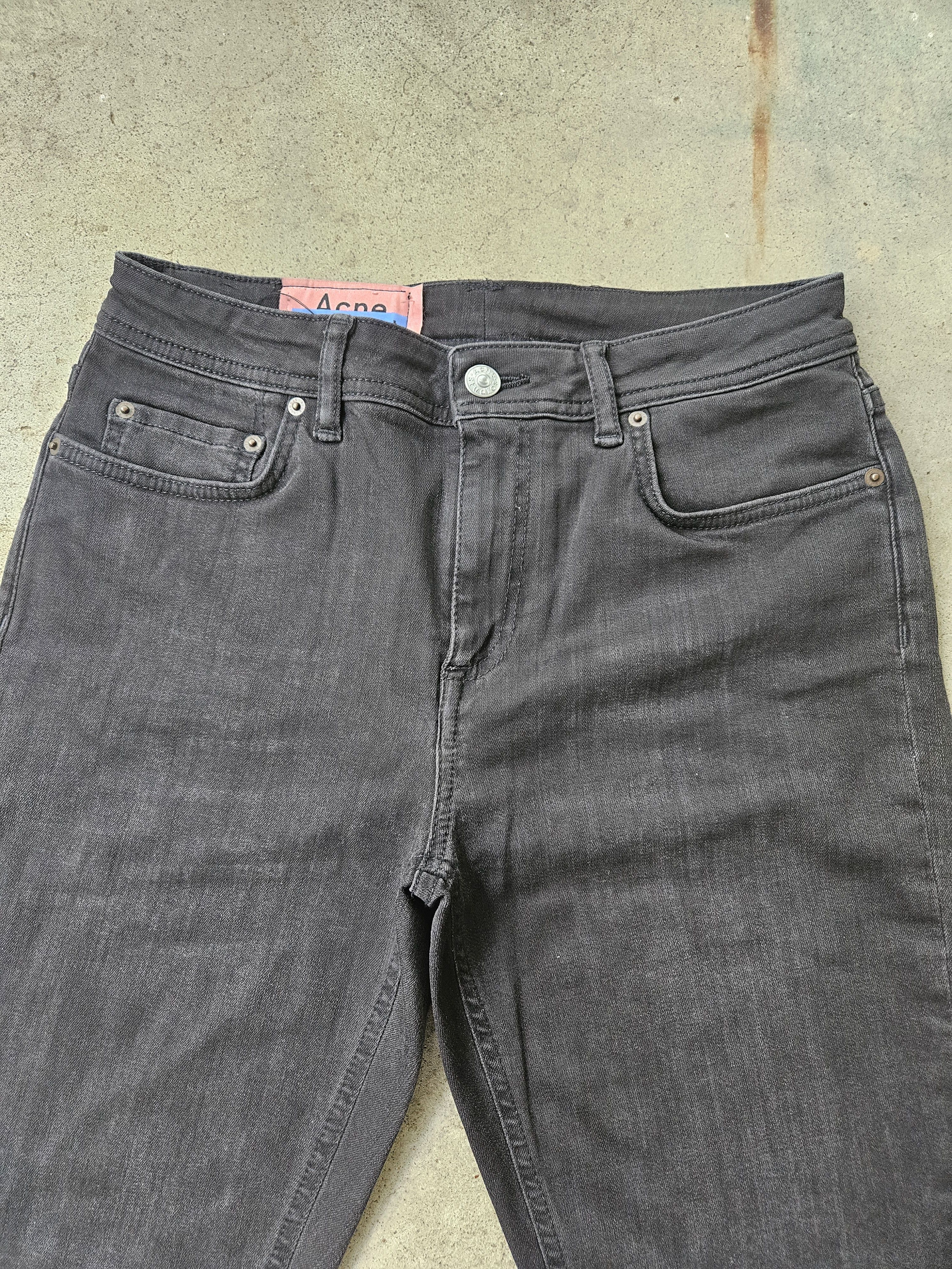 Acne Studios Blå Konst Climb Used Blk Back Patch Black Denim Jeans Size US 28 / EU 44 - 2 Thumbnail