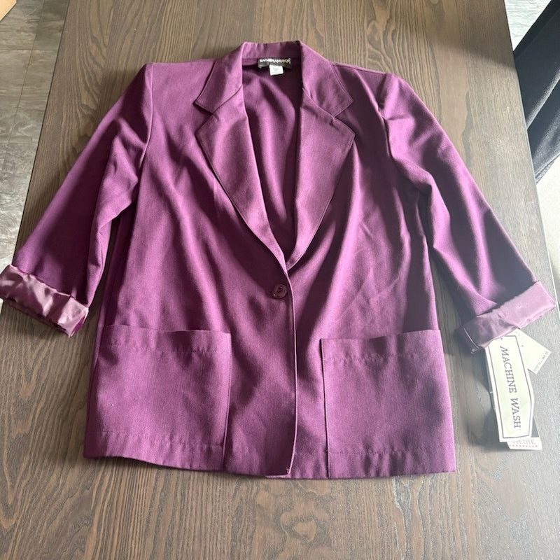 Other Sag Harber Women's Sz 6P Purple One Button Blazer NWT Size M / US 6-8 / IT 42-44 - 6 Thumbnail