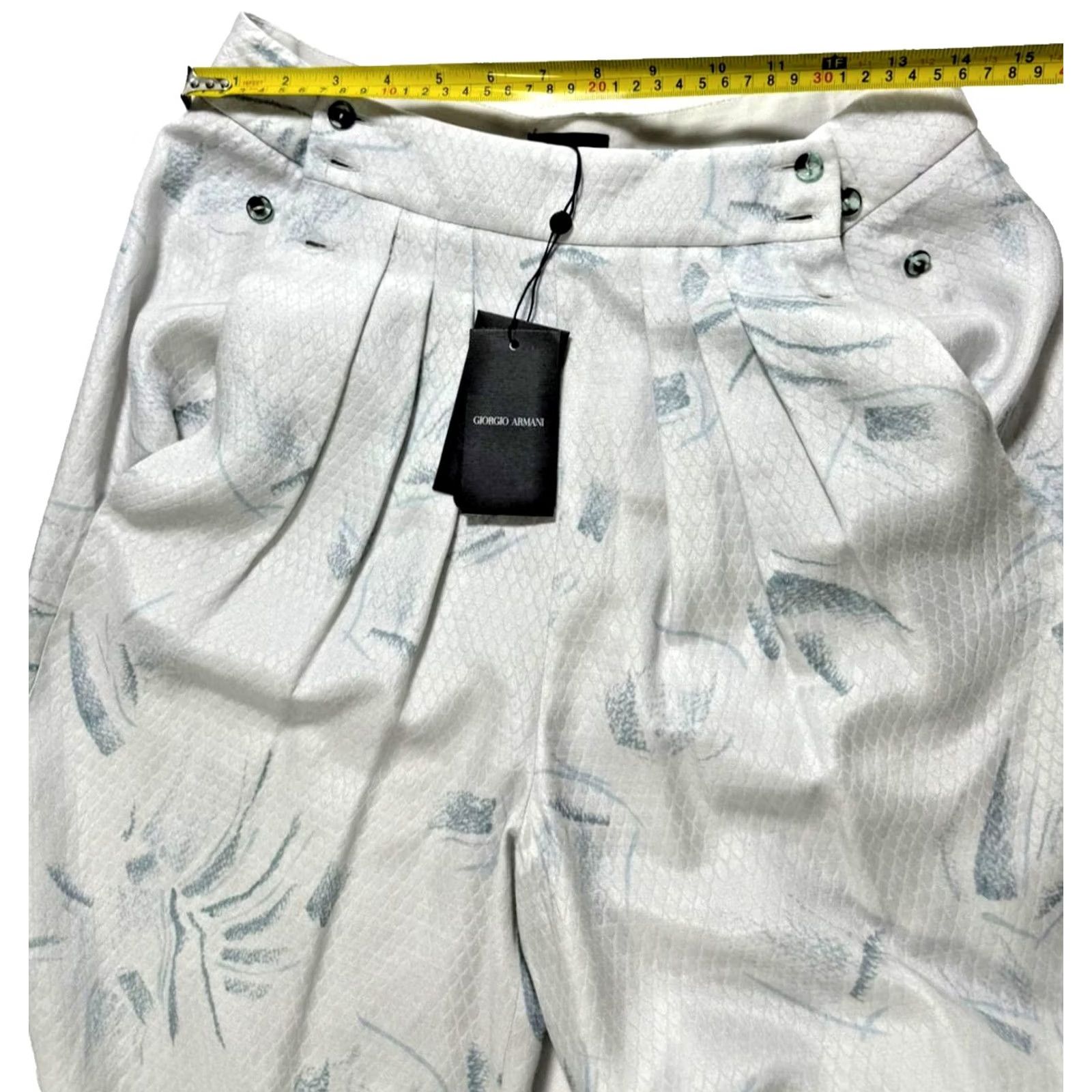 Armani ARMANI Pants Formal Bnwt Printed Jacquard Light Cream Color Women 40 Regular Dress Pants Pockets Armani Ladies Tight Hem Straight Size 27" / US 4 / IT 40 - 7 Thumbnail