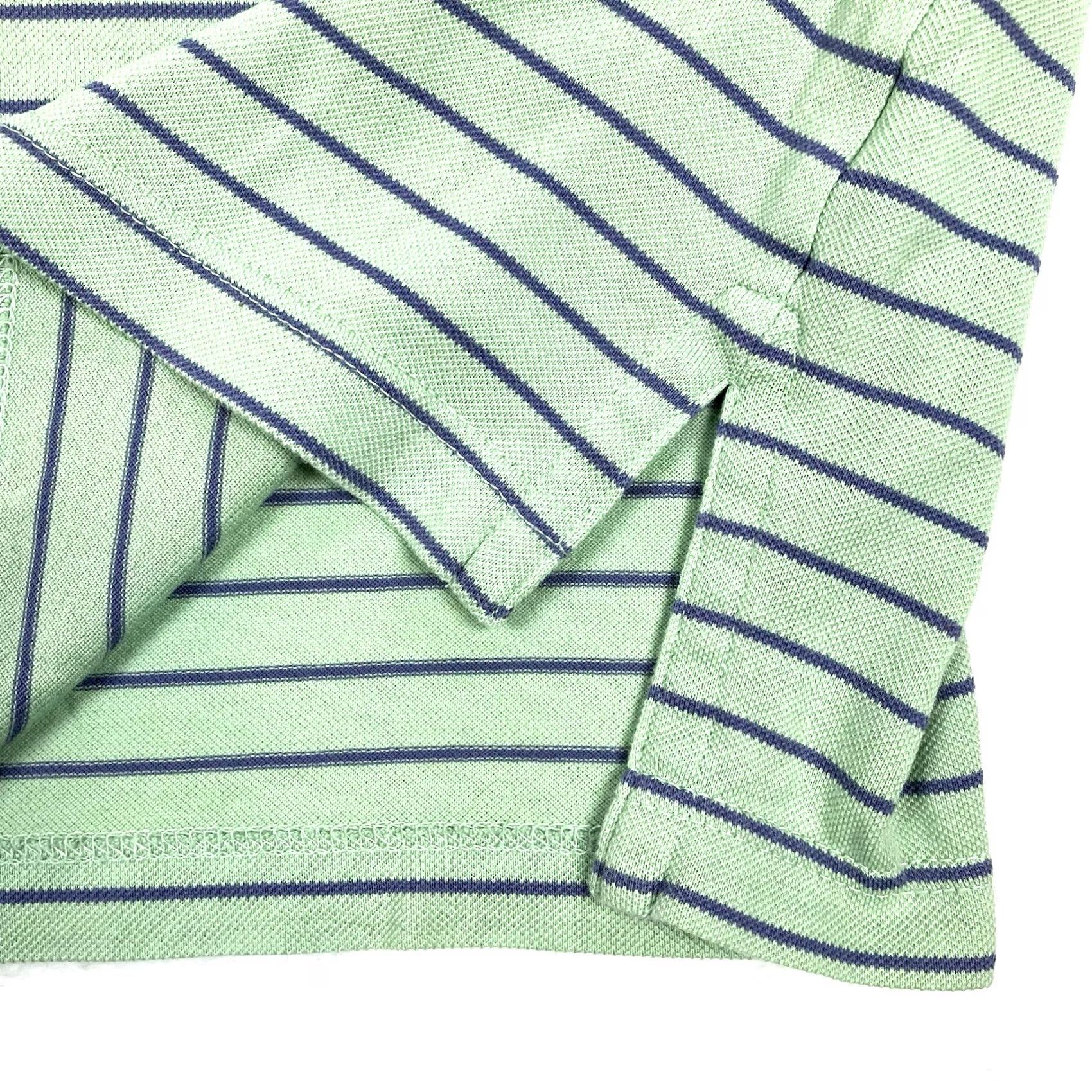 Peter Millar Polo Shirt Mens M Green Blue Stripe Short Sleeve Golf Summer Comfort Sports, Men's — image 3 of 6