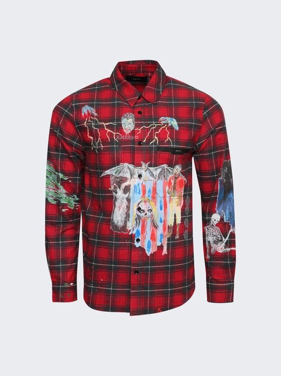 Amiri o1w1db10125 Blood Shirt in Multicolor Size US XL / EU 56 / 4 - 1 Thumbnail