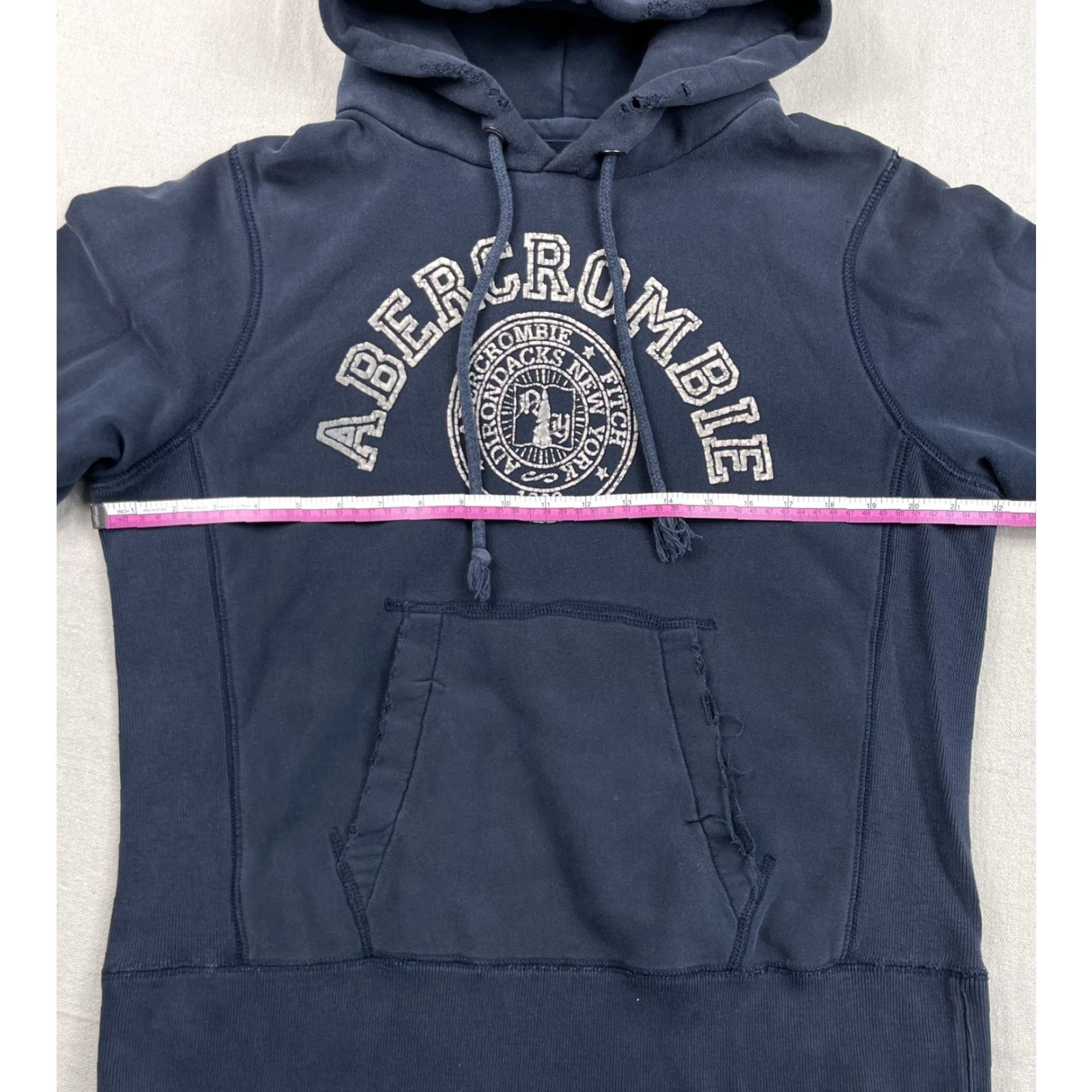 Abercrombie & Fitch VINTAGE Abercrombie & Fitch Hoodie Pullover Mens Small Blue NY Adirondacks Embroidered Size US S / EU 44-46 / 1 - 5 Thumbnail