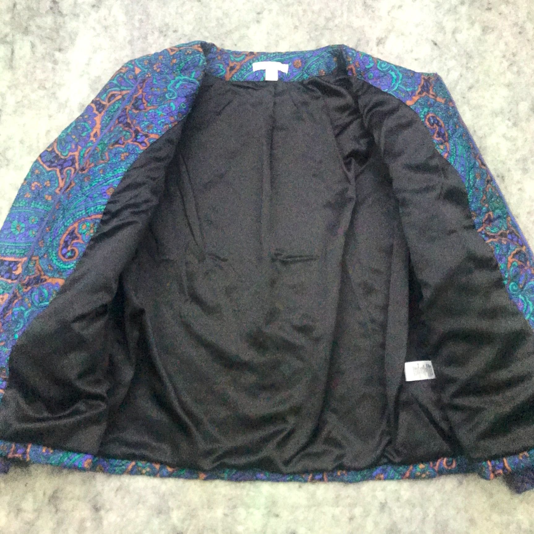 Isaac Mizrahi Isaac Mizrahi Womens Jacket Paisley Quilted Zip Coat Blue Green Purple Size 10 Size L / US 10 / IT 46 - 4 Thumbnail