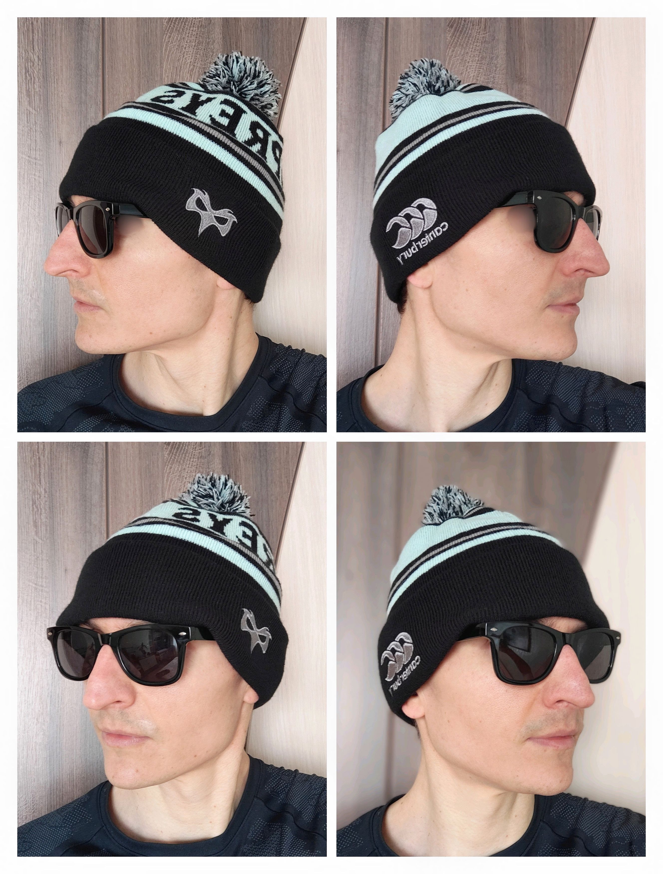 Canterbury of New Zealand Canterbury Ospreys Rugby Beanie Hat Pom Cuff Blokecore Cap Size ONE SIZE - 2 Thumbnail
