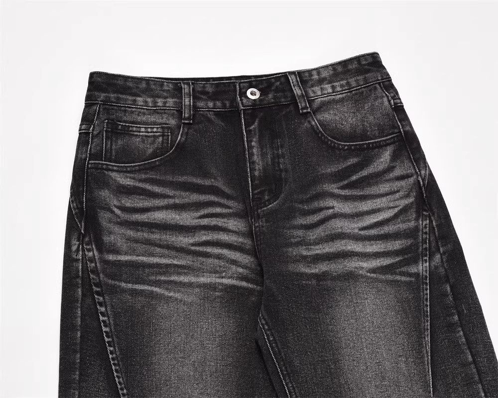 Japanese Brand × Jean Washed distressed straight-leg men's loose wide-leg jeans Size US 32 / EU 48 - 3 Thumbnail