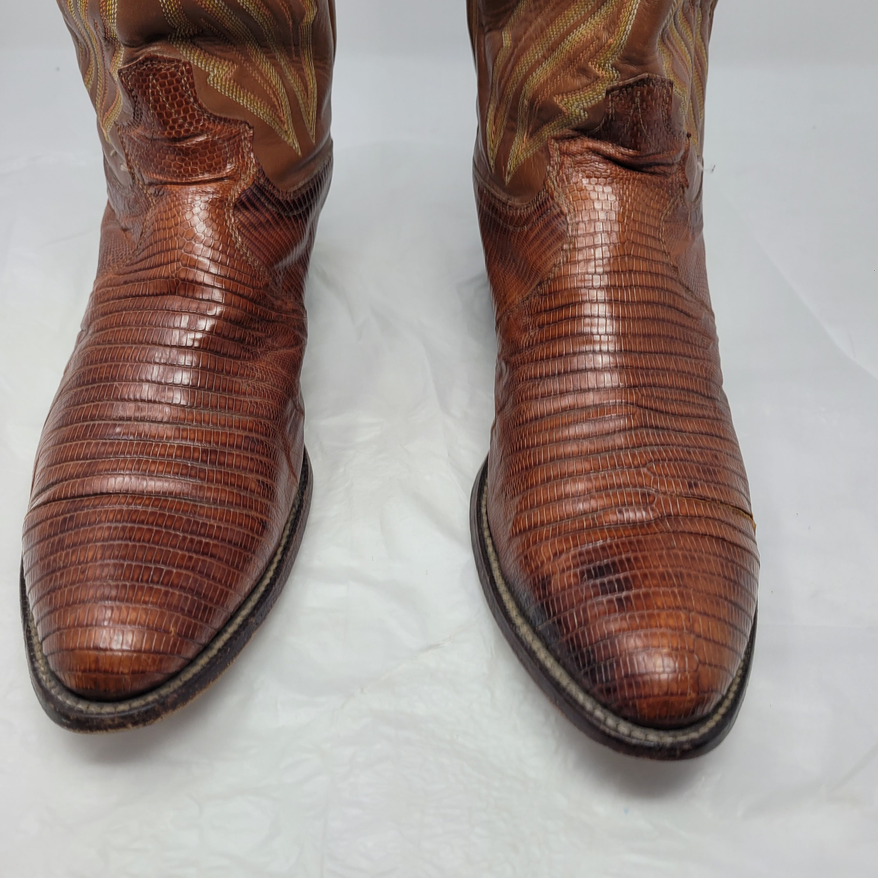 Justin Justin Exotic Western Boot Sz 10.5D Brown 8303 Lizard Size US 10.5 / EU 43-44 - 6 Thumbnail