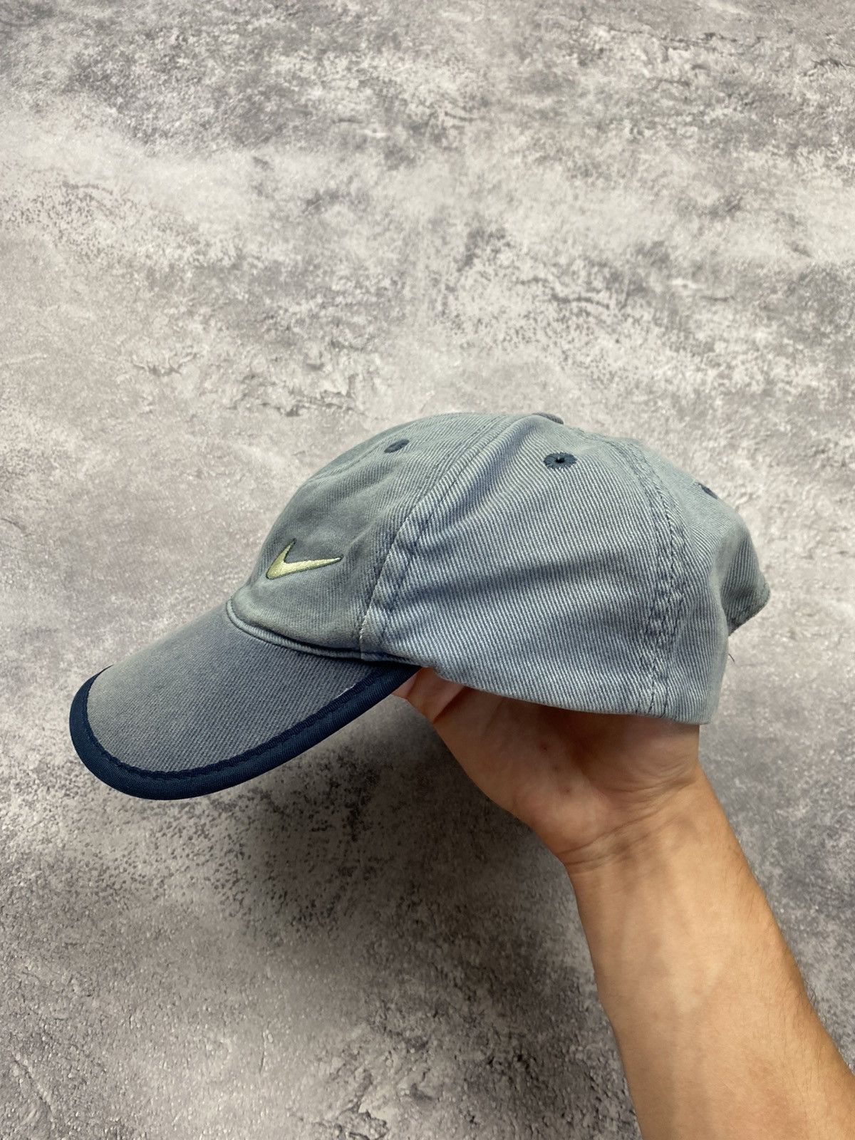Nike Vintage Nike Denim Blue Cap Swoosh Logo 90s Rare Hat Y2K Size ONE SIZE - 4 Thumbnail
