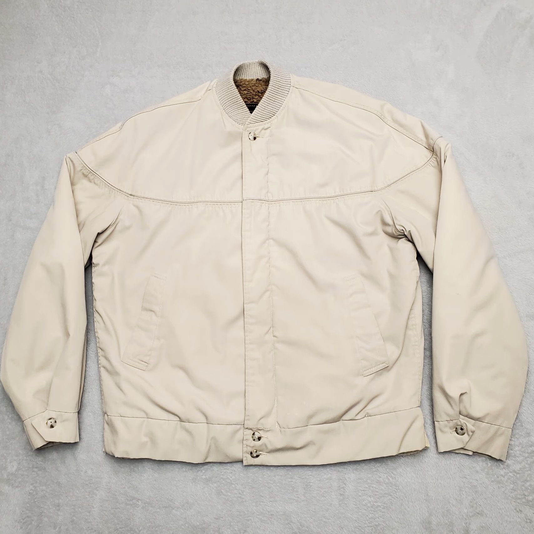 Vintage Vintage Brent Jacket Mens S Khaki Bomber Sherpa Lined Full Zip Outdoor Casual Size US S / EU 44-46 / 1 - 4 Thumbnail