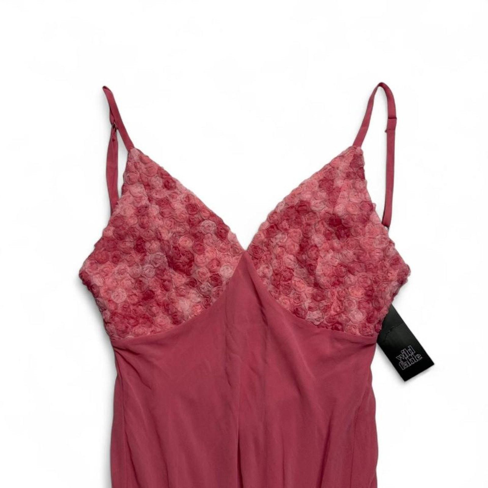 Other Pink Maxi Dress Open Back Rose Detail Silky Dress size small Size S / US 4 / IT 40 - 3 Thumbnail