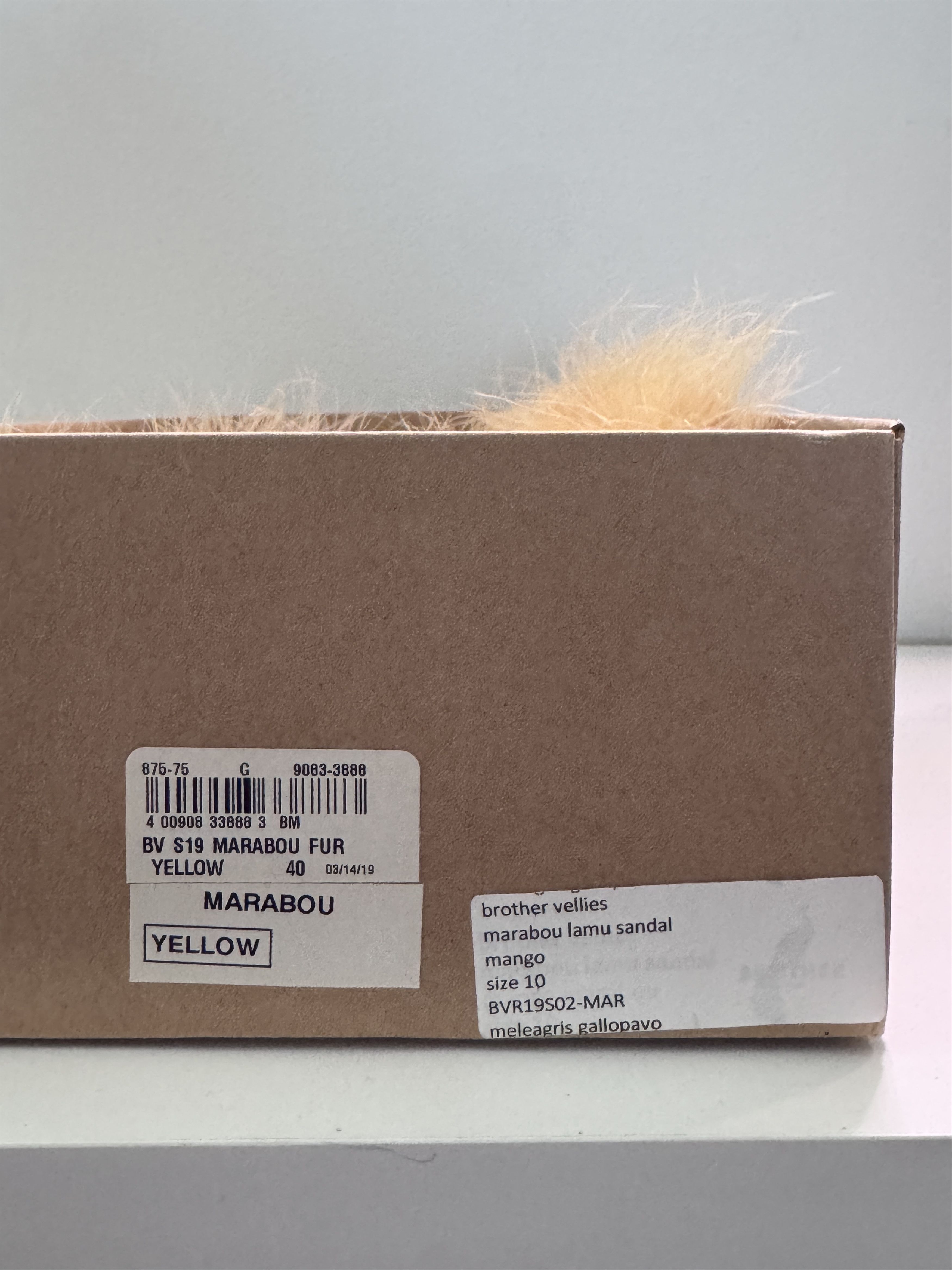 Brother Vellies Brother Vellies Lamu Marabou Sandals Yellow EU 40 US 10 Size US 10 / IT 40 - 8 Thumbnail