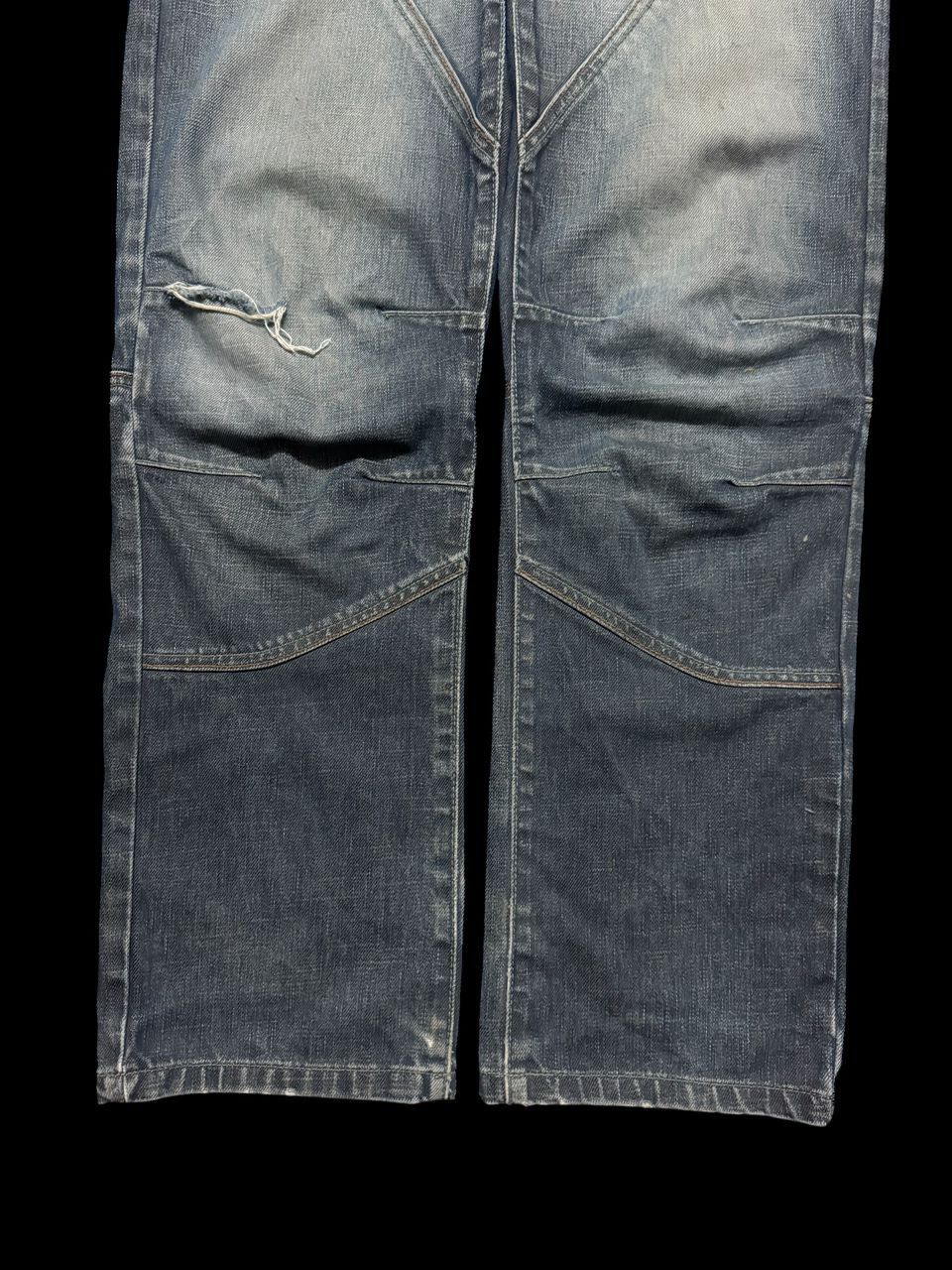 Rusty THRASHED Shine Denim Construction Rusty Blue Distressed Jean Size US 32 / EU 48 - 10 Thumbnail