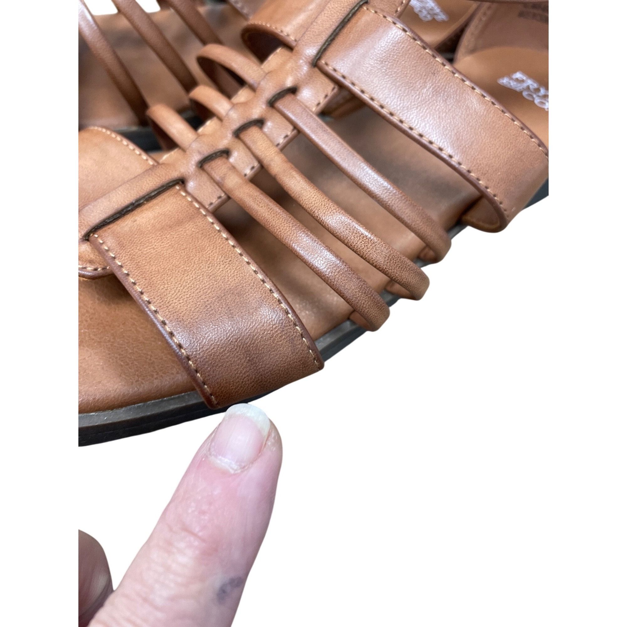 Frye Frye company Teaghan strap wms brown faux leather sandals sz Size US 11 / IT 41 - 18 Thumbnail