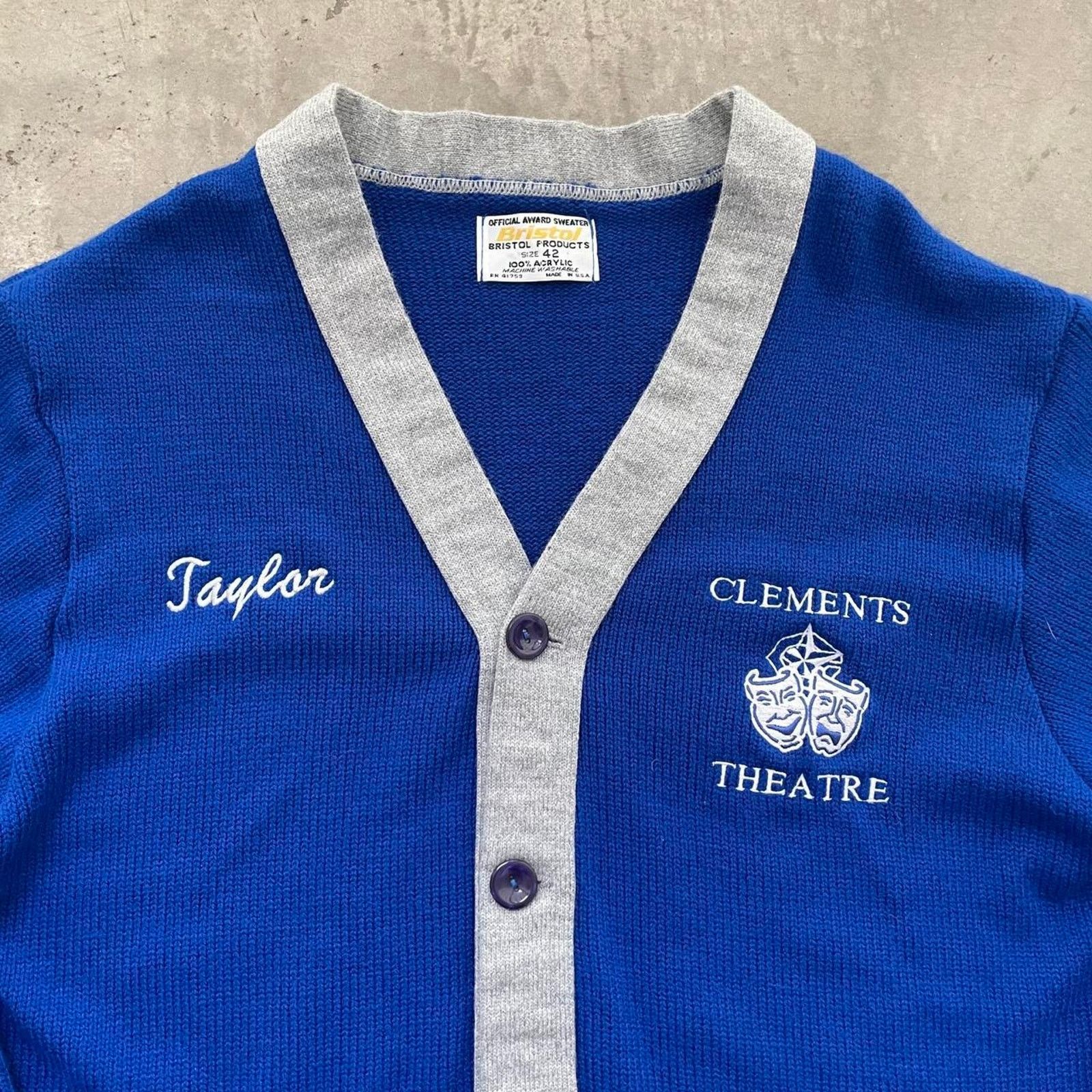 Vintage Vintage 90s Clements Theatre “Taylor” Blue Cardigan Size US M / EU 48-50 / 2 - 2 Thumbnail