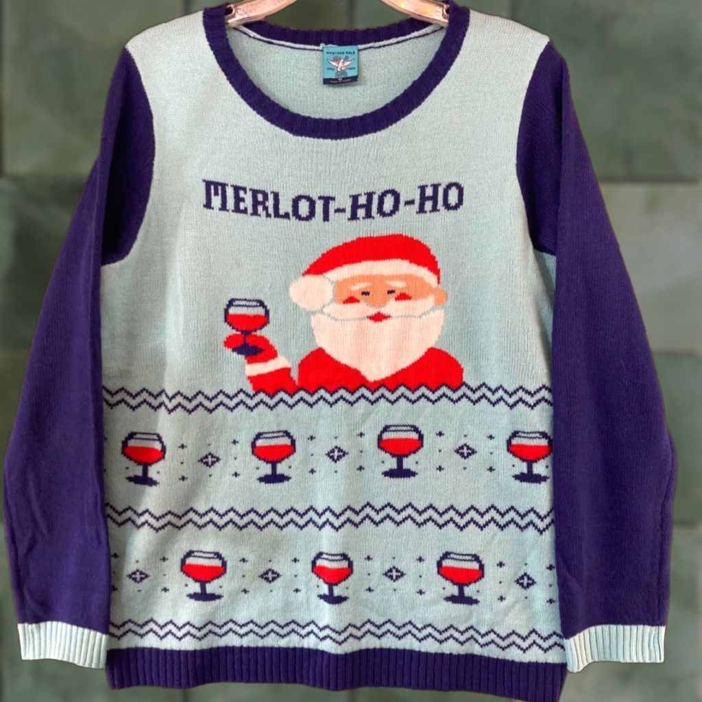 Poler Norther Pole Sweater Mens XL Blue Christmas Geometric Knit Pullover Size US XL / EU 56 / 4 - 1 Thumbnail