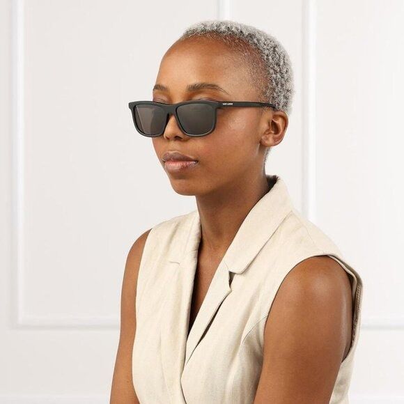 Saint Laurent Paris Saint Laurent SL501 005 Sunglasses Transparent Orange Square Size ONE SIZE - 3 Thumbnail