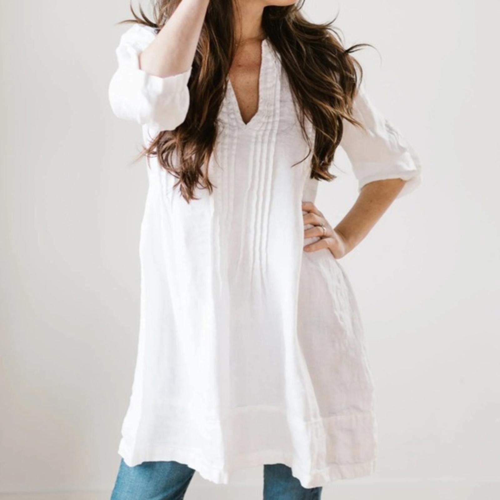 CP Shades CP Shades Small Linen EUC Regina HW Linen Coastal Size S / US 4 / IT 40 - 1 Thumbnail