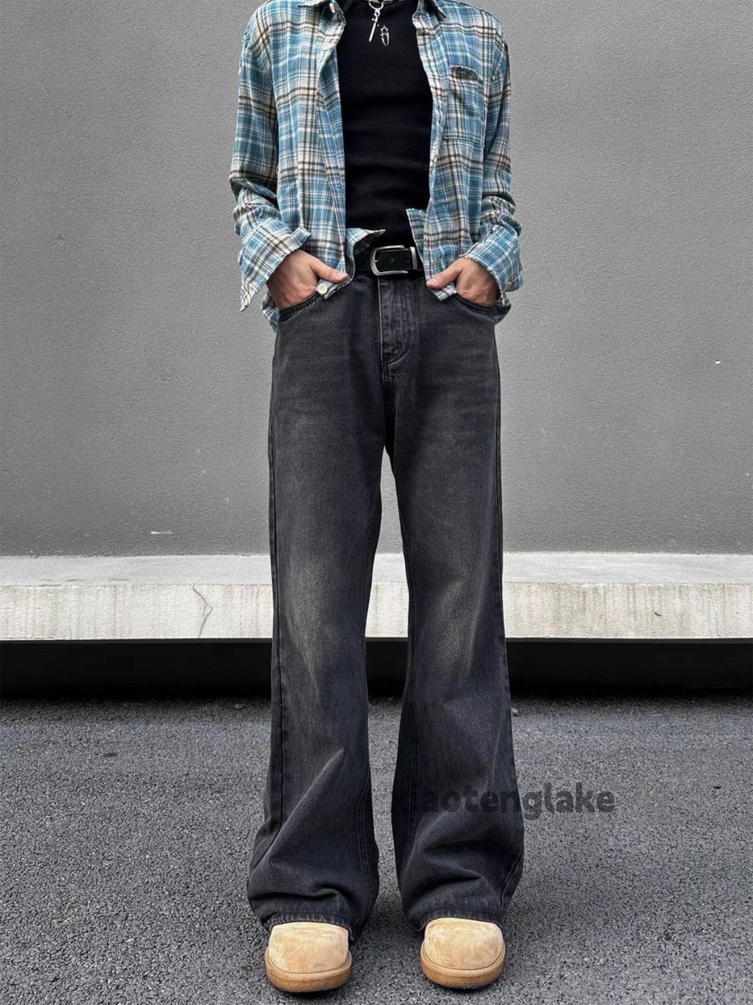 Jean × Vintage washed faded cleanfit yuppie bootcut flared punk jeans Size US 30 / EU 46 - 1 Thumbnail