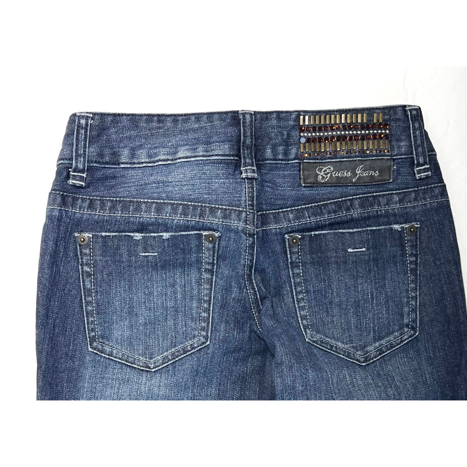 Guess Guess Foxy Embellished Stretch Flared Jeans 24 Whiskered Size 24" / US 00 / IT 34 - 10 Thumbnail