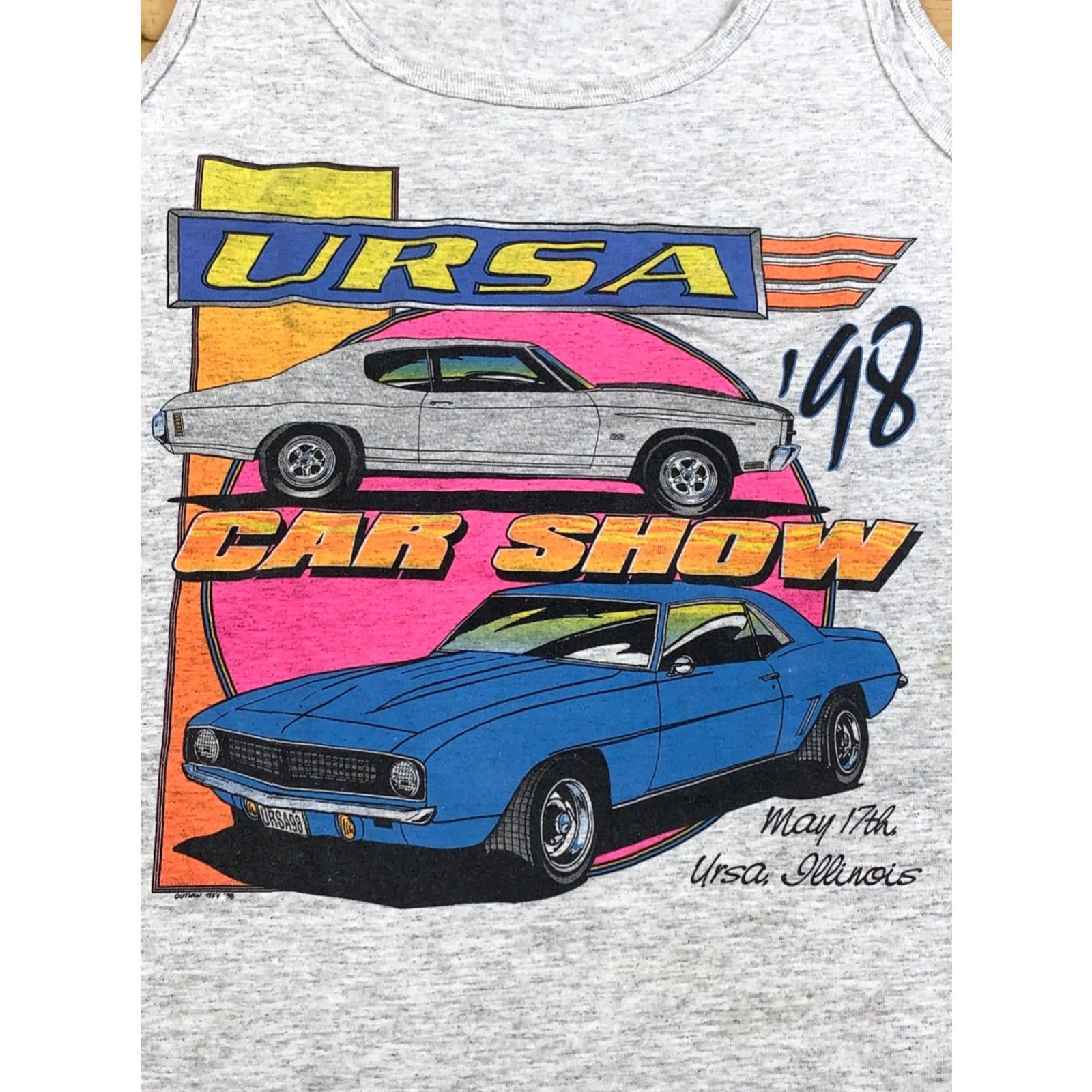 Anvil VINTAGE 1998 Ursa Car Show Tank Top Women L Gray Muscle Car Outlaw Tee 90s 11185 Size L / US 10 / IT 46 - 3 Thumbnail