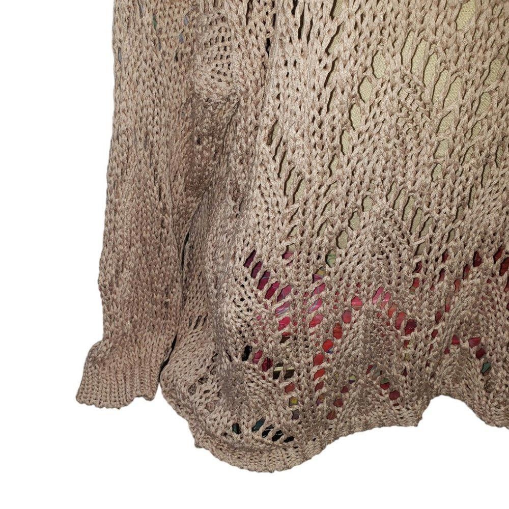 Designer CT777 Tina Stephens Italian Pink V-neck Crocheted Sweater S Size S / US 4 / IT 40 - 3 Thumbnail