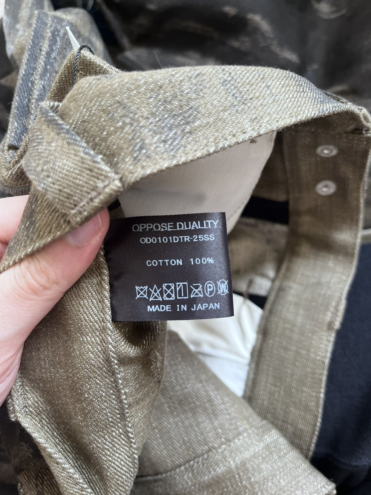 Japanese Brand OPPOSE DUALITY 10 POCKET PANEL DENIM TROUSERS (DIRT GREEN) Size US 32 / EU 48 - 12 Thumbnail