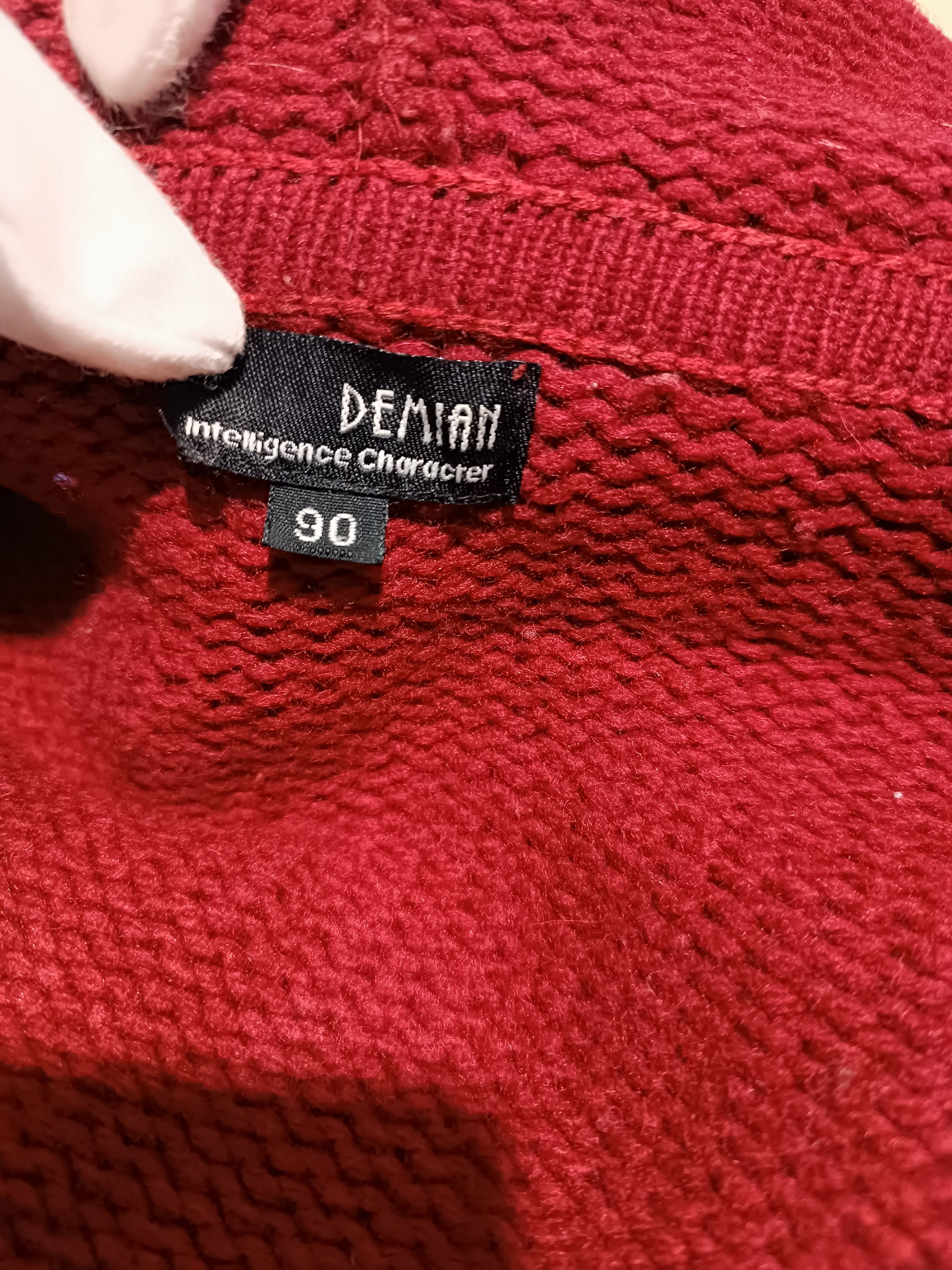 Japanese Brand Red Knit Sweater Fur Raccoon Hoodie Size US M / EU 48-50 / 2 - 6 Thumbnail
