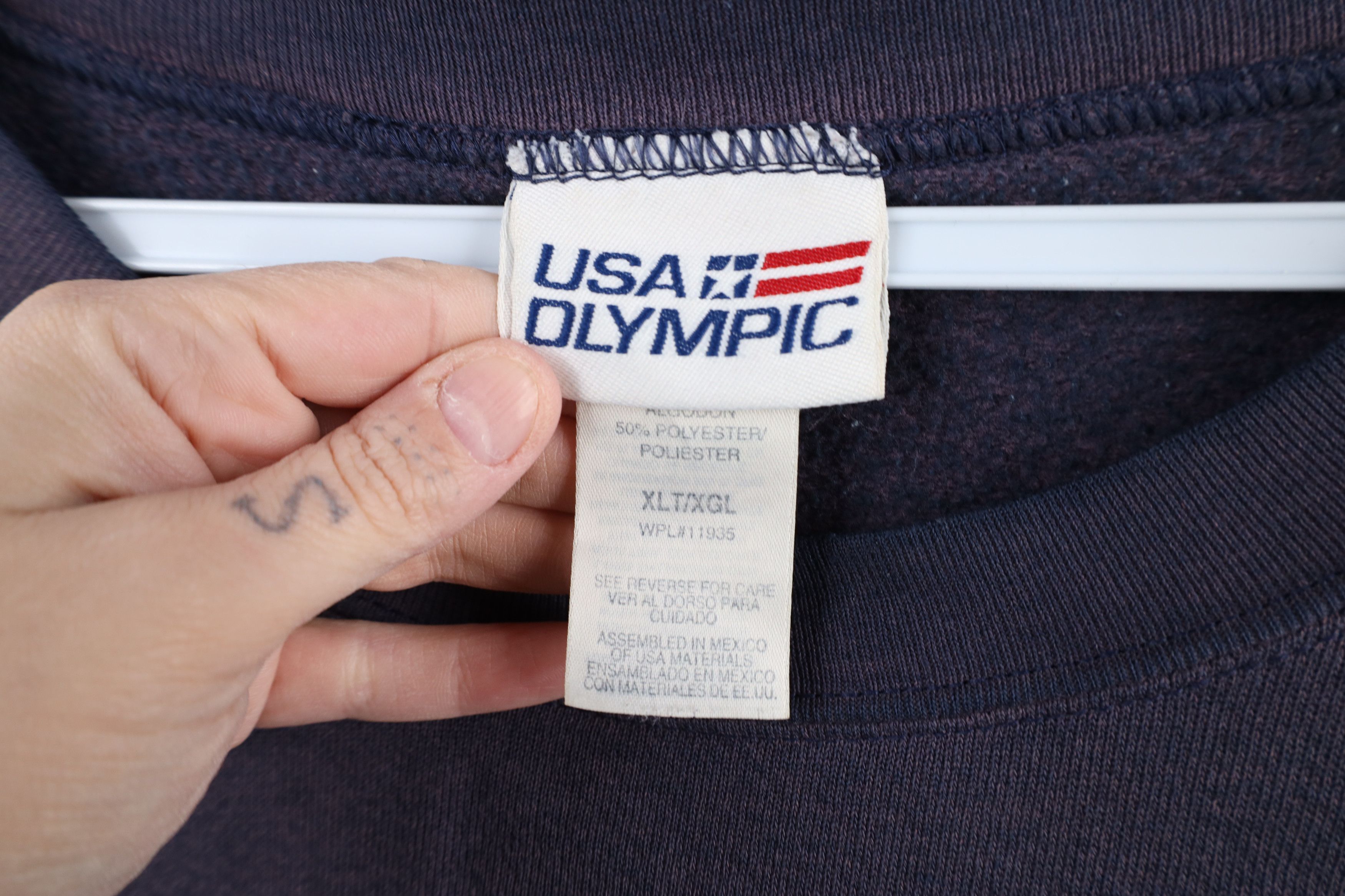 Vintage Vintage 90s USA Olympics Sun Faded Crewneck Sweatshirt Blue Size US XL / EU 56 / 4 - 9 Thumbnail
