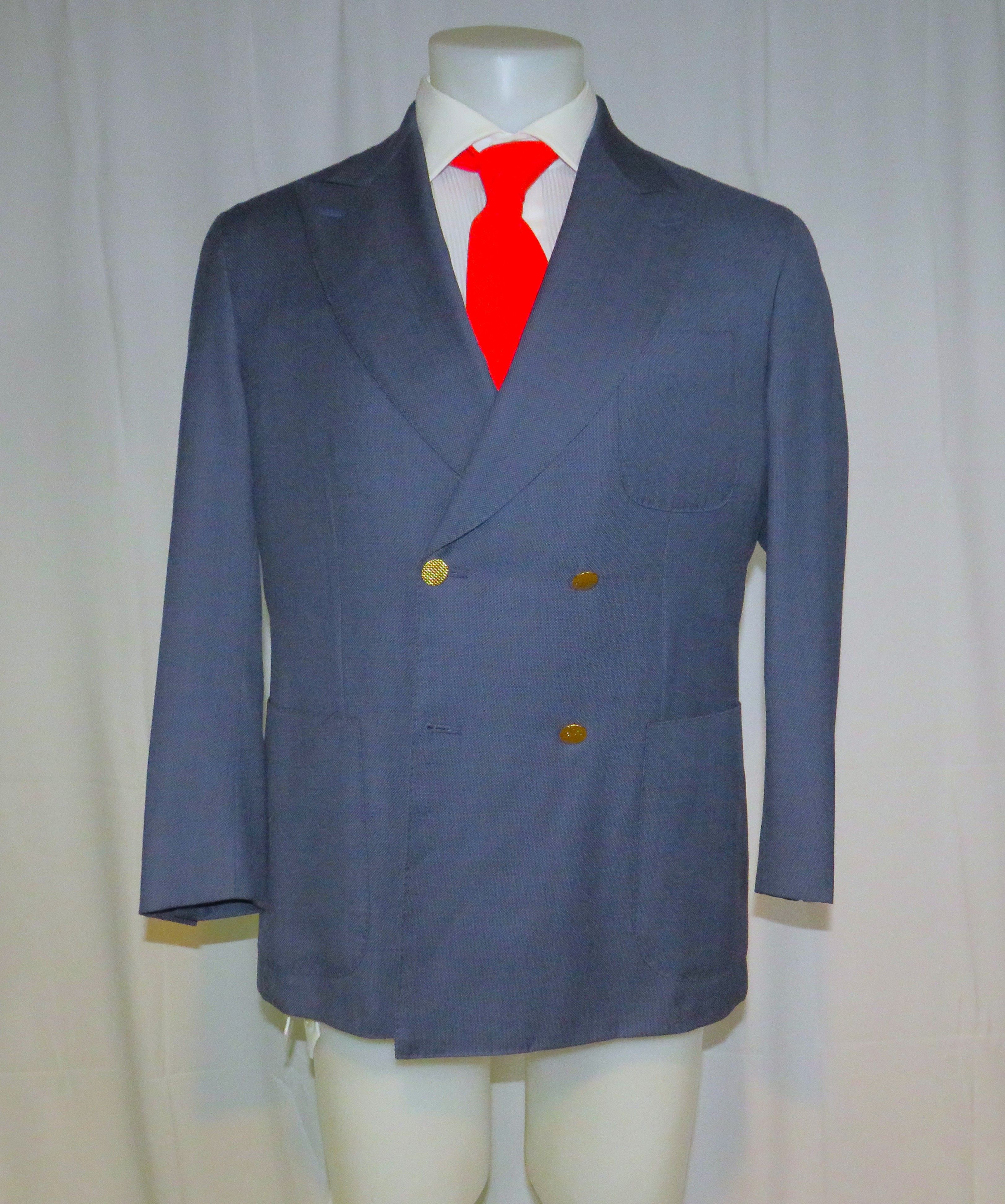 Other Alex Hitz Blue Gold Button Double Breasted Blazer 40S Size 40S - 1 Thumbnail