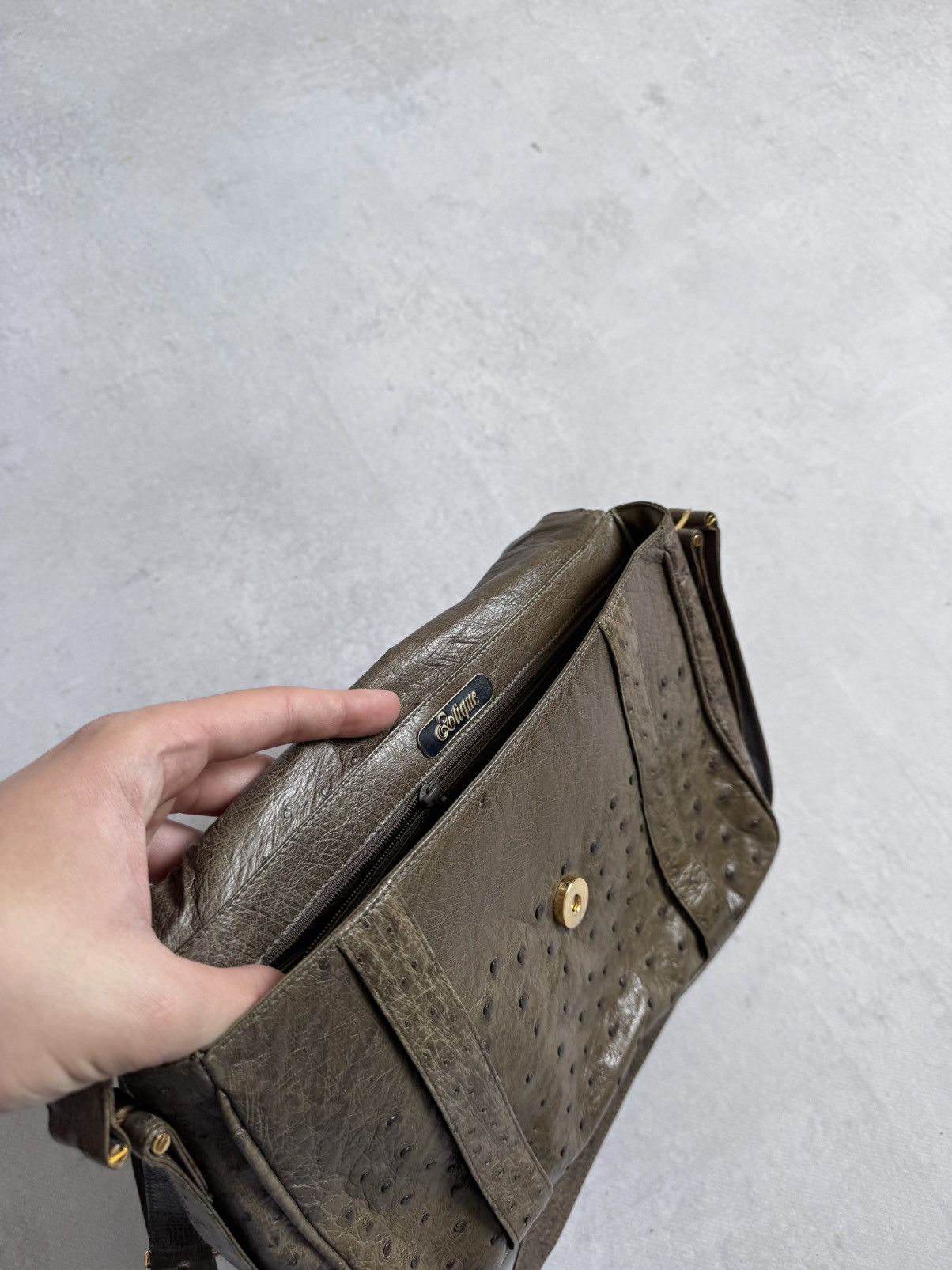 Other Vintage Botique 90’s Ostrich Skin Unisex Shoulder Bag Size ONE SIZE - 10 Thumbnail
