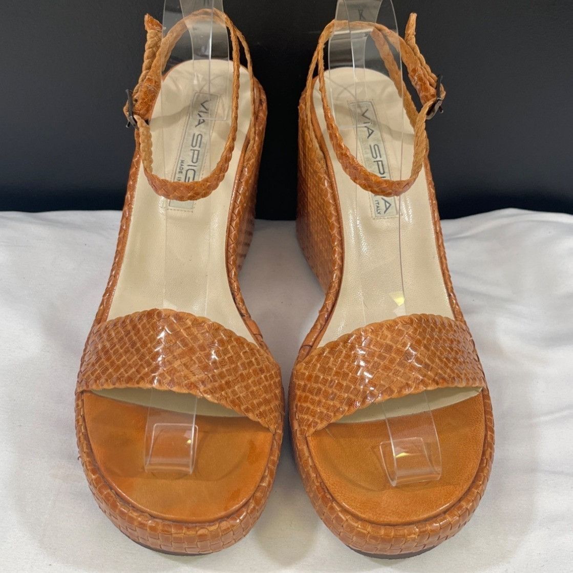 Other Via Spiga Women's Tan Woven Shoes/Heels Size 10M SKU 5580 Size US 10 / IT 40 - 2 Thumbnail