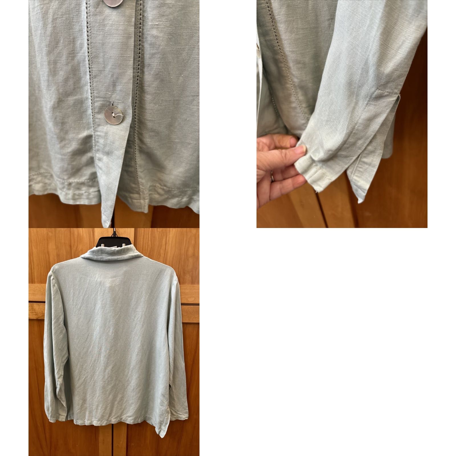 Vintage VINTAGE Melrose Collectibles Women Button-Down Shirt M Green Linen Rayon Pocket Size M / US 6-8 / IT 42-44 - 8 Thumbnail