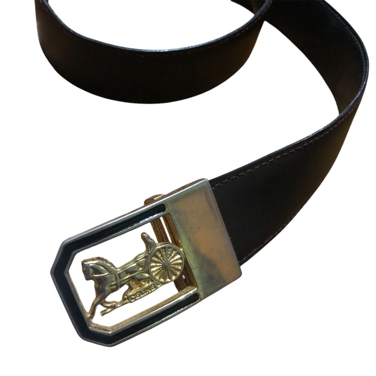 Celine × Designer Vintage Celine Leather Belt (unisex) Size 30 - 2 Thumbnail